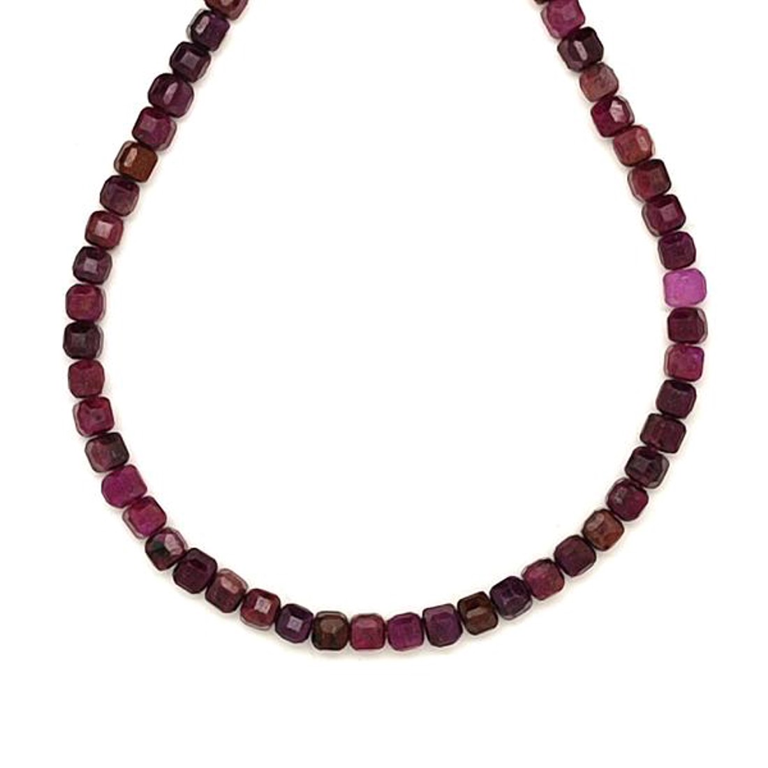 Rubin fazettált kocka AB 3-4mm  ékszerkészítő alapanyag (füzér) - kellékek & szerszámok - ásvány alapanyag - ásványfüzér - Meska.hu