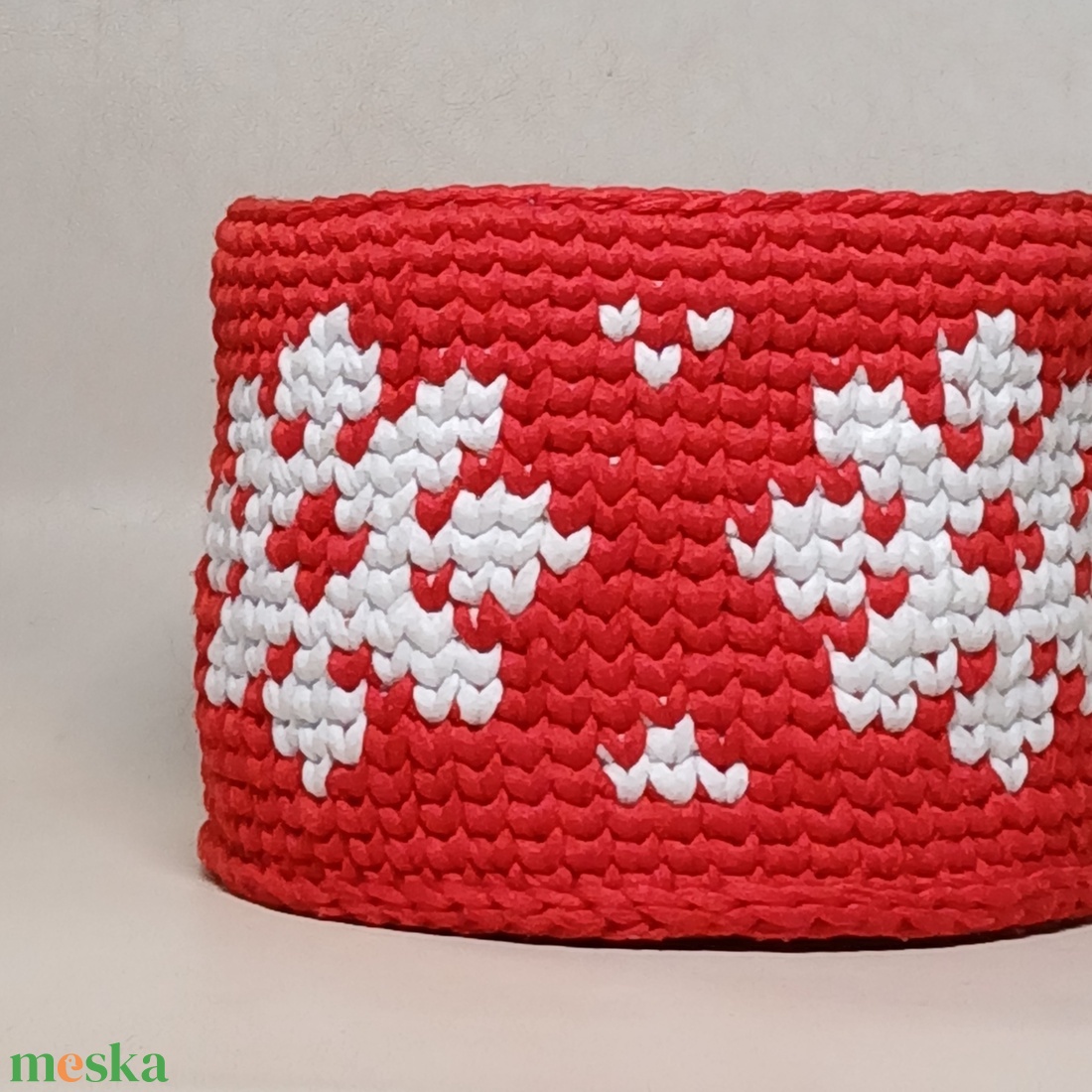 MikulásvirágHópehely tárolókosár - otthon & életmód - tárolás & rendszerezés - tárolókosár - Meska.hu