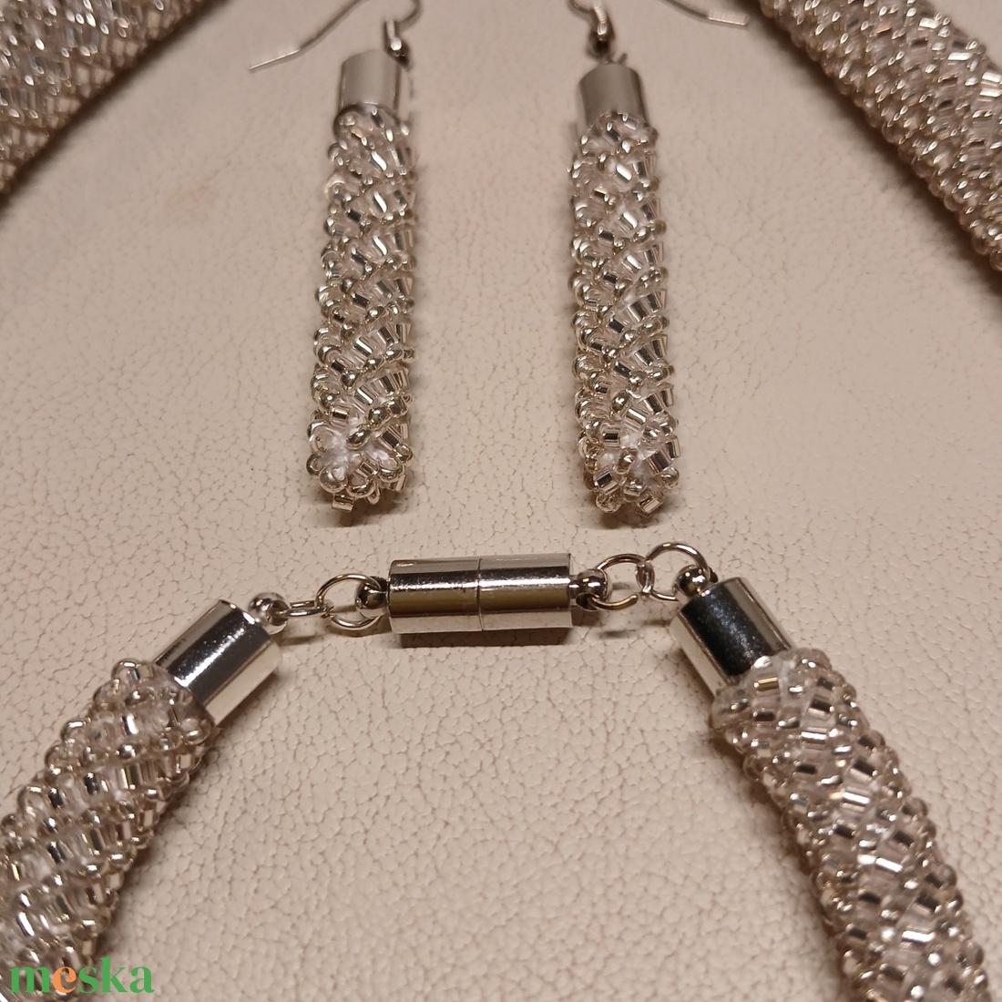 'Jégkirálynő' gyöngy ékszerszett - esküvő - ékszer - ékszerszett - Meska.hu