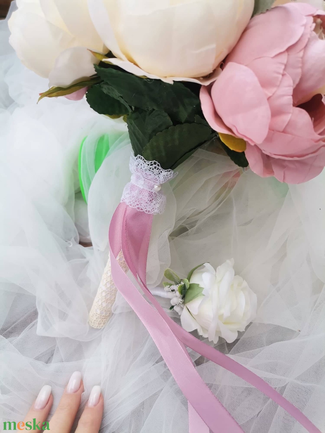 Bazsarózsa Menyasszonyi csokor, örökcsokor - esküvő - menyasszonyi- és dobócsokor - Meska.hu