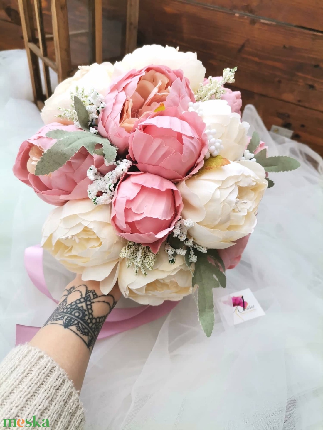Bazsarózsa Menyasszonyi csokor, örökcsokor - esküvő - menyasszonyi- és dobócsokor - Meska.hu
