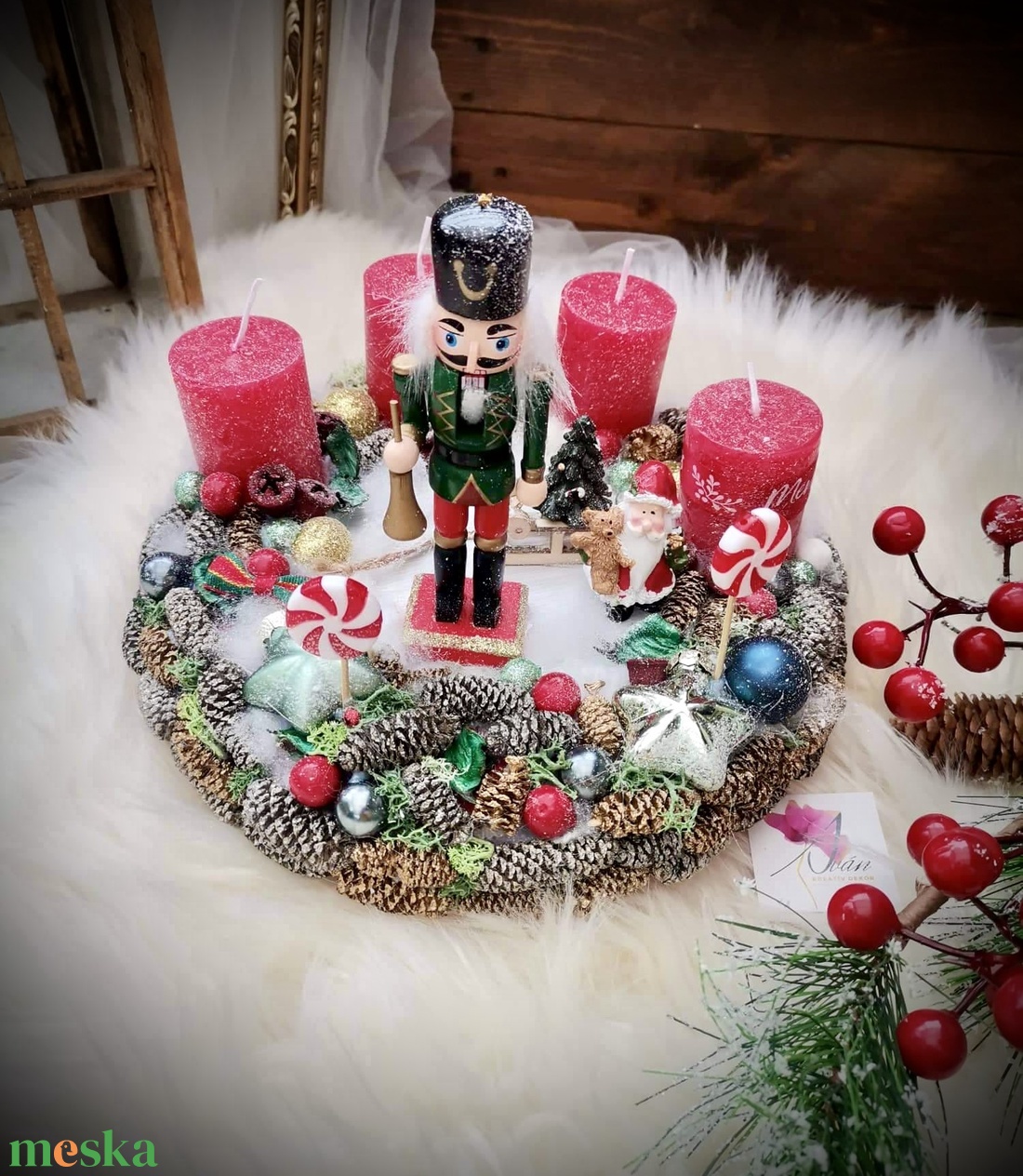 Diótörő  adventi koszorú - karácsony - adventi díszek - adventi koszorú - Meska.hu