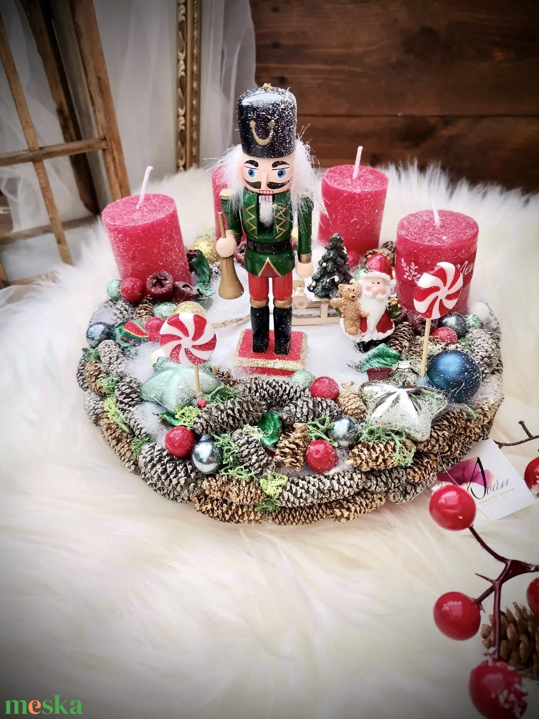 Diótörő  adventi koszorú - karácsony - adventi díszek - adventi koszorú - Meska.hu