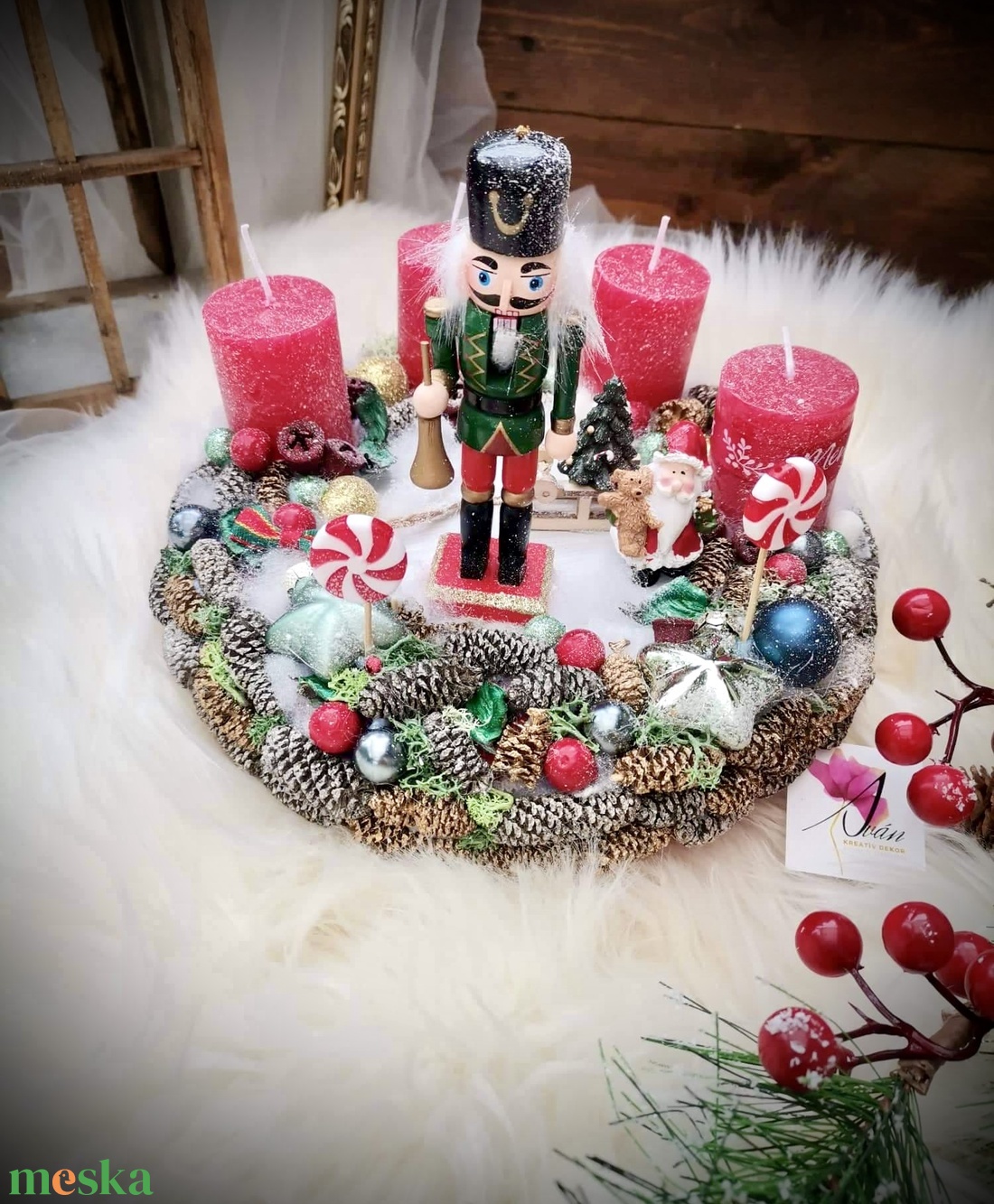 Diótörő  adventi koszorú - karácsony - adventi díszek - adventi koszorú - Meska.hu