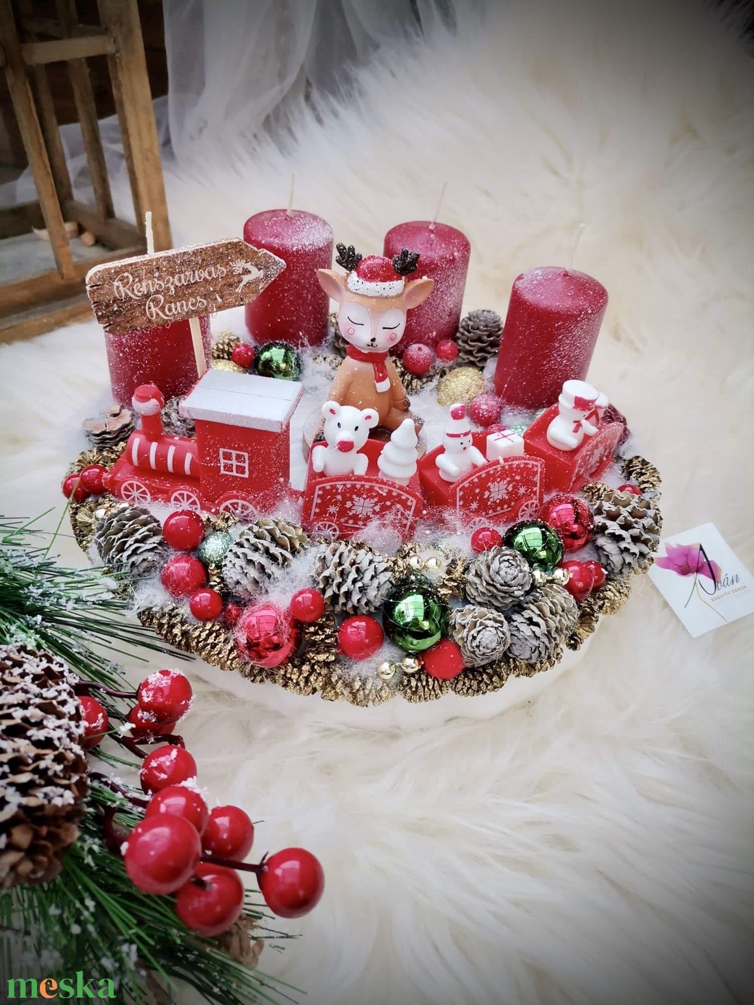 Szarvas vonatos vonat mozdony karácsonyi adventi koszorú - karácsony - adventi díszek - adventi koszorú - Meska.hu Szarvas vonatos vonat mozdony karácsonyi adventi koszorú - karácsony - adventi díszek - adventi koszorú - Meska.hu