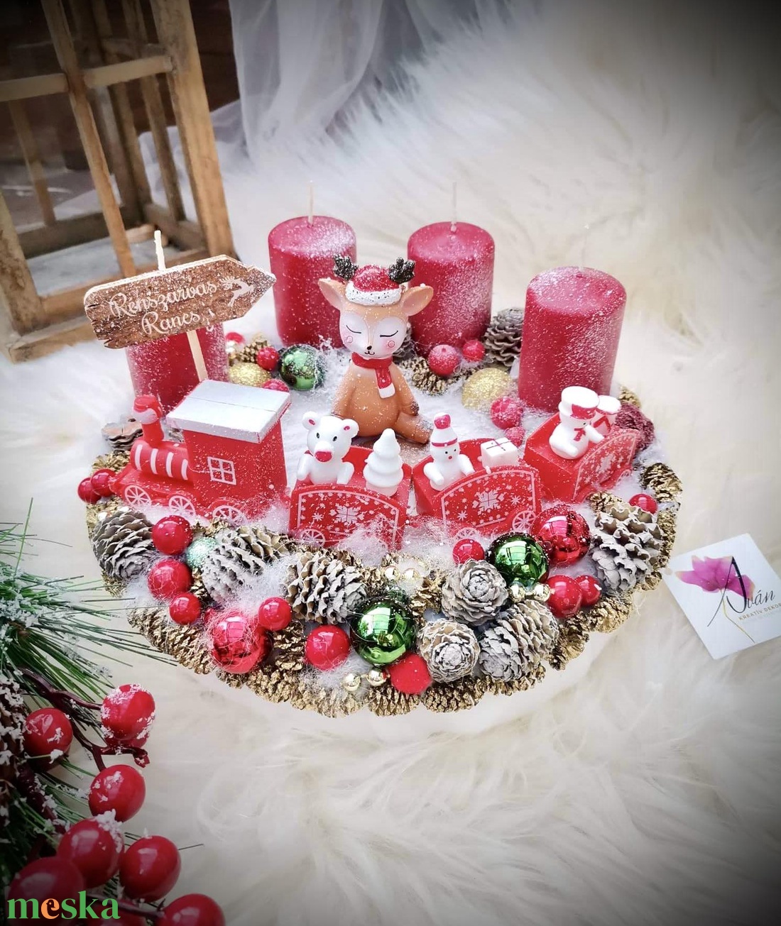 Szarvas vonatos vonat mozdony karácsonyi adventi koszorú - karácsony - adventi díszek - adventi koszorú - Meska.hu Szarvas vonatos vonat mozdony karácsonyi adventi koszorú - karácsony - adventi díszek - adventi koszorú - Meska.hu