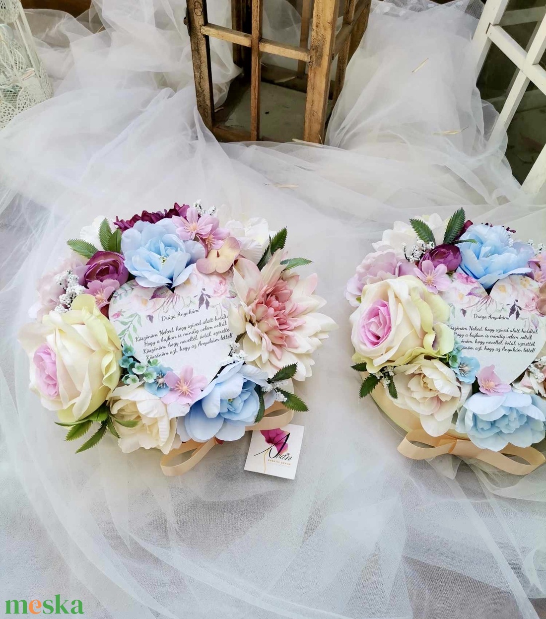 Szülőköszöntő ajándék szett (pasztell_kék_közepes boxok) Valami kék  - esküvő - emlék & ajándék - köszönőajándék - Meska.hu