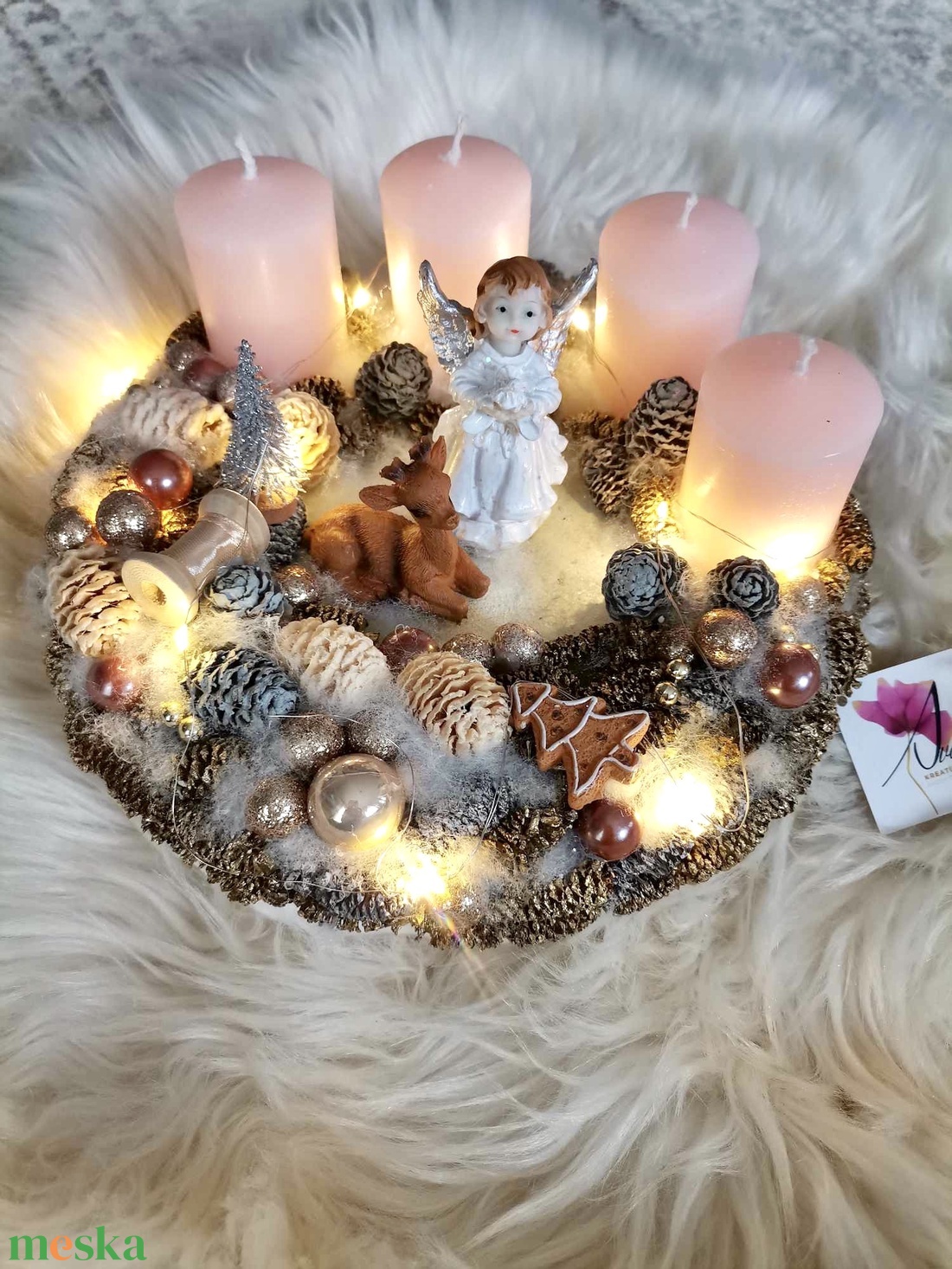 Angyal világító adventi koszorú, angyalka világít koszorú - karácsony - adventi díszek - adventi koszorú - Meska.hu Angyal világító adventi koszorú, angyalka világít koszorú - karácsony - adventi díszek - adventi koszorú - Meska.hu