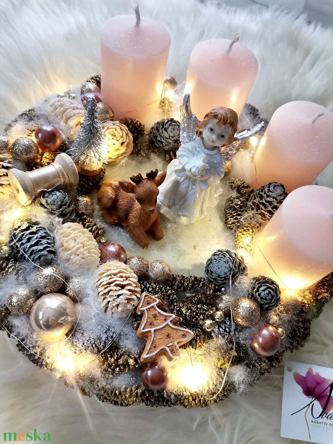 Angyal világító adventi koszorú, angyalka világít koszorú - karácsony - adventi díszek - adventi koszorú - Meska.hu Angyal világító adventi koszorú, angyalka világít koszorú - karácsony - adventi díszek - adventi koszorú - Meska.hu