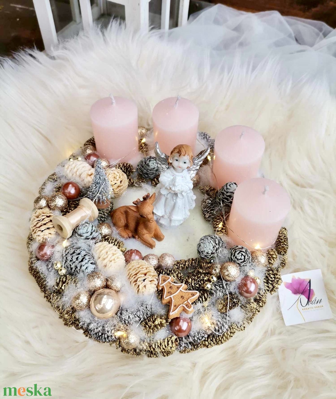 Angyal világító adventi koszorú, angyalka világít koszorú - karácsony - adventi díszek - adventi koszorú - Meska.hu Angyal világító adventi koszorú, angyalka világít koszorú - karácsony - adventi díszek - adventi koszorú - Meska.hu