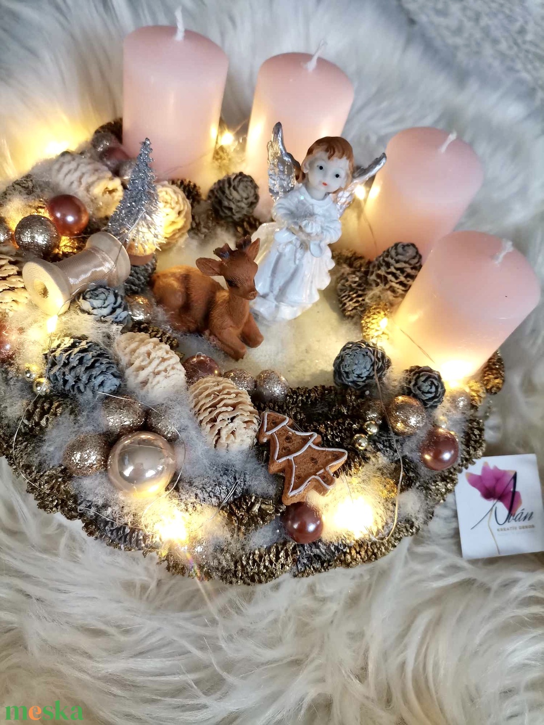 Angyal világító adventi koszorú, angyalka világít koszorú - karácsony - adventi díszek - adventi koszorú - Meska.hu Angyal világító adventi koszorú, angyalka világít koszorú - karácsony - adventi díszek - adventi koszorú - Meska.hu