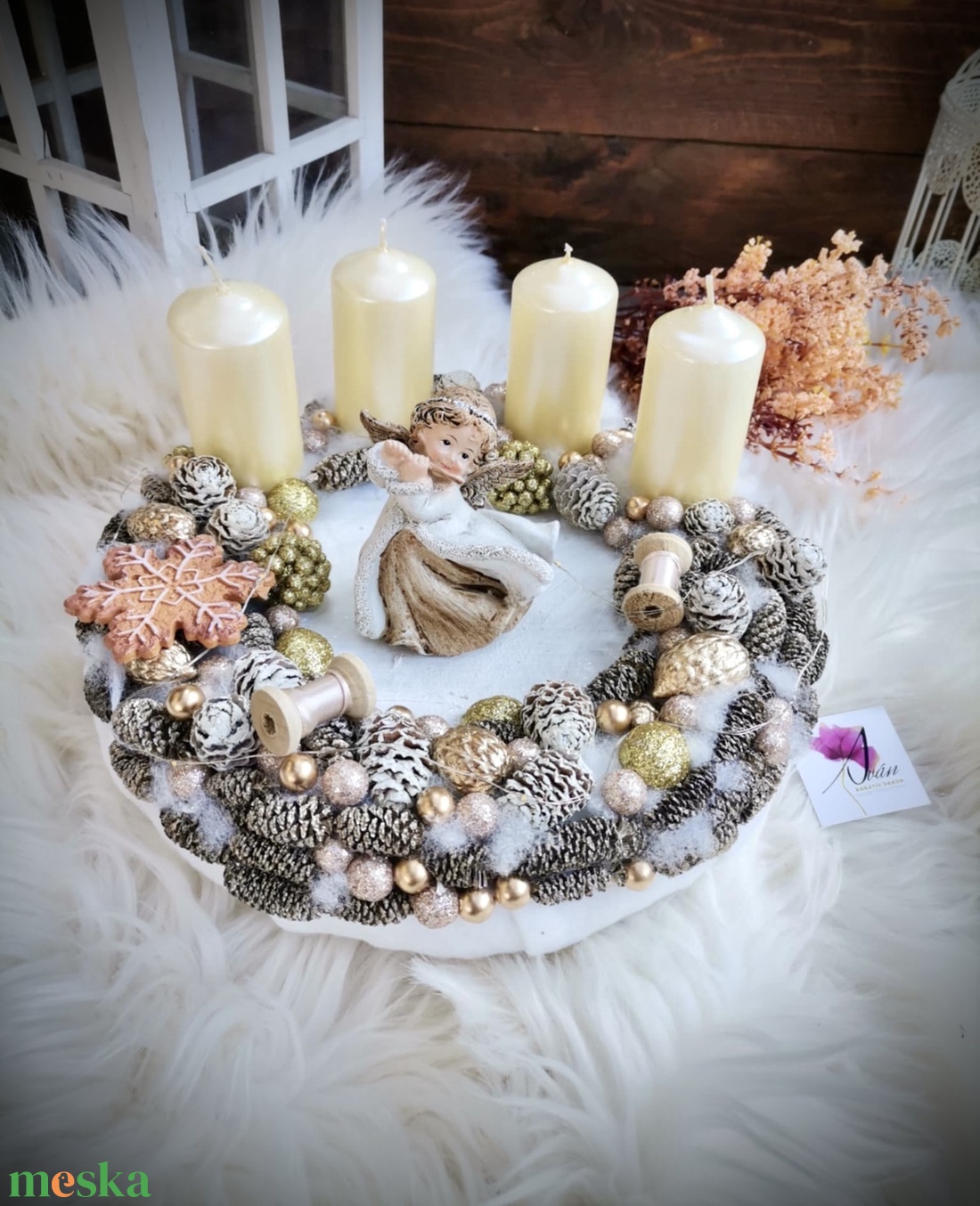 Angyal világító adventi koszorú, angyalka világít koszorú - karácsony - adventi díszek - adventi koszorú - Meska.hu Angyal világító adventi koszorú, angyalka világít koszorú - karácsony - adventi díszek - adventi koszorú - Meska.hu