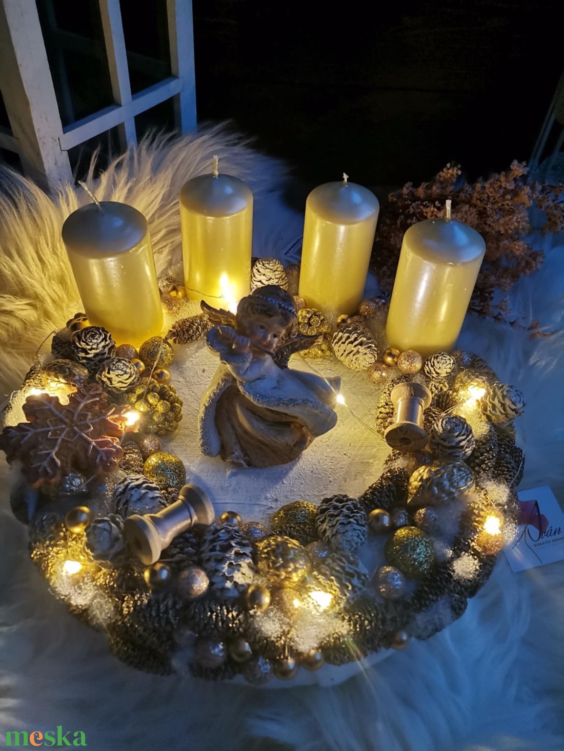 Angyal világító adventi koszorú, angyalka világít koszorú - karácsony - adventi díszek - adventi koszorú - Meska.hu Angyal világító adventi koszorú, angyalka világít koszorú - karácsony - adventi díszek - adventi koszorú - Meska.hu