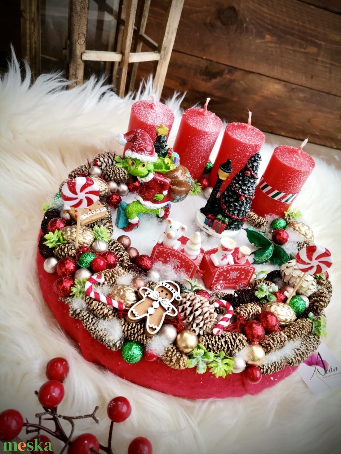 Grinch Grincs adventi koszorú, cukorka grincses adventi - karácsony - adventi díszek - adventi koszorú - Meska.hu Grinch Grincs adventi koszorú, cukorka grincses adventi - karácsony - adventi díszek - adventi koszorú - Meska.hu