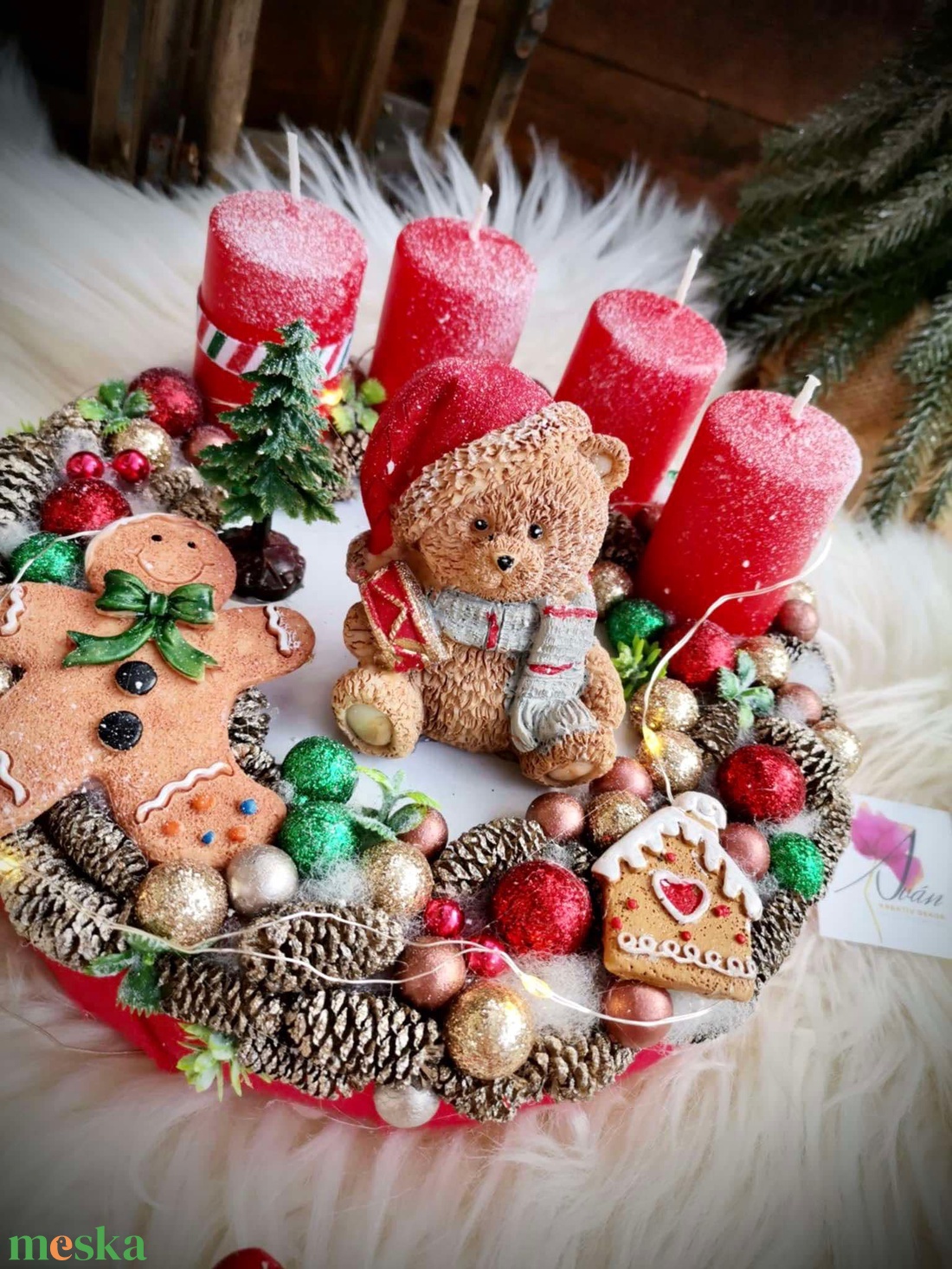 Adventi koszorú, világító koszorú, Maci világító adventi koszorú, Karácsonyi dekoráció, asztaldísz - karácsony - adventi díszek - adventi koszorú - Meska.hu Adventi koszorú, világító koszorú, Maci világító adventi koszorú, Karácsonyi dekoráció, asztaldísz - karácsony - adventi díszek - adventi koszorú - Meska.hu
