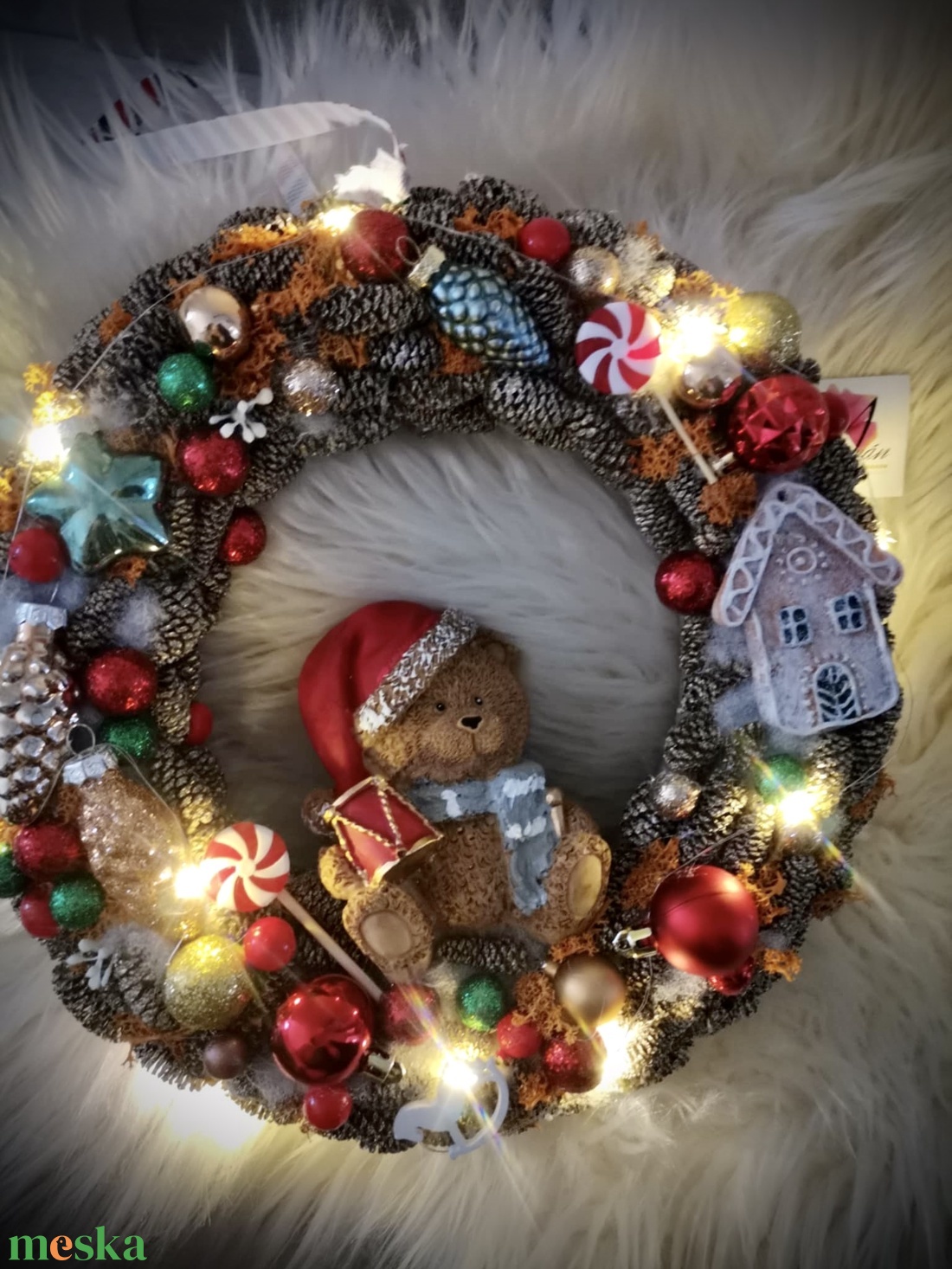 Világító karácsonyi ajtódísz, kopogtató - karácsony - adventi díszek - adventi ajtódísz - Meska.hu Világító karácsonyi ajtódísz, kopogtató - karácsony - adventi díszek - adventi ajtódísz - Meska.hu