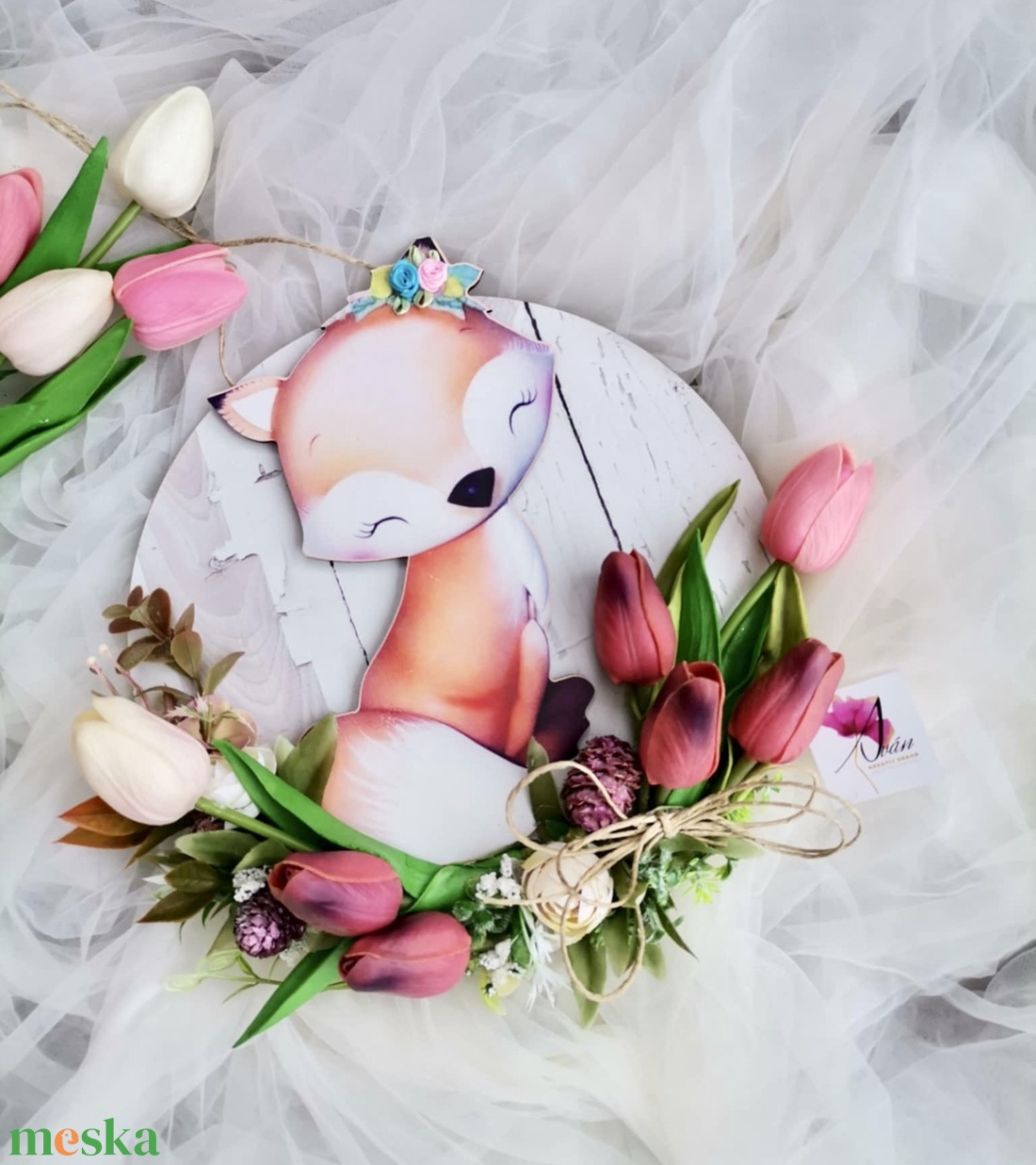 Róka ajtódísz, tulipán tavaszi kopogtató - otthon & életmód - dekoráció - ajtó- és ablak dekoráció - ablakdísz - Meska.hu Róka ajtódísz, tulipán tavaszi kopogtató - otthon & életmód - dekoráció - ajtó- és ablak dekoráció - ablakdísz - Meska.hu