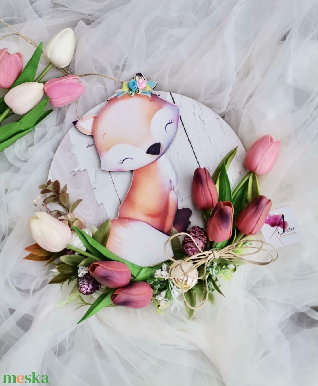 Róka ajtódísz, tulipán tavaszi kopogtató - otthon & életmód - dekoráció - ajtó- és ablak dekoráció - ablakdísz - Meska.hu Róka ajtódísz, tulipán tavaszi kopogtató - otthon & életmód - dekoráció - ajtó- és ablak dekoráció - ablakdísz - Meska.hu