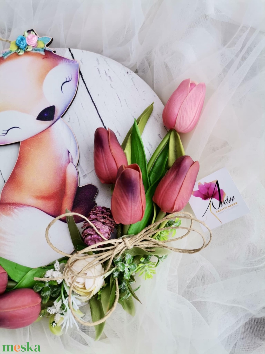 Róka ajtódísz, tulipán tavaszi kopogtató - otthon & életmód - dekoráció - ajtó- és ablak dekoráció - ablakdísz - Meska.hu Róka ajtódísz, tulipán tavaszi kopogtató - otthon & életmód - dekoráció - ajtó- és ablak dekoráció - ablakdísz - Meska.hu