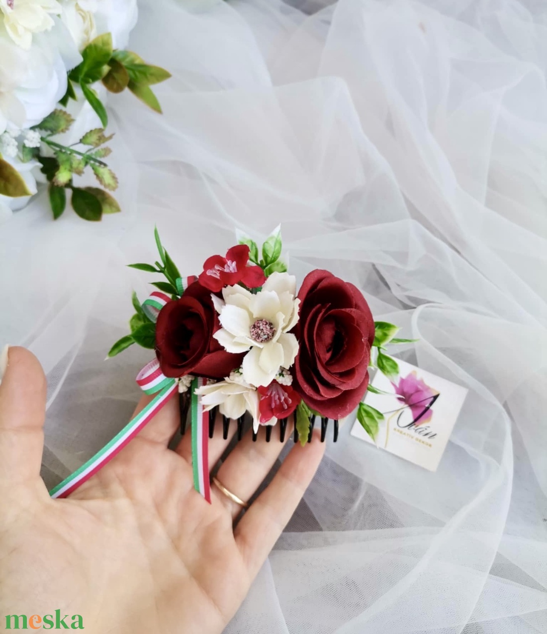 Menyecske Menyasszonyi hajdísz, - esküvő - hajdísz - kontydísz & hajdísz - Meska.hu Menyecske Menyasszonyi hajdísz, - esküvő - hajdísz - kontydísz & hajdísz - Meska.hu