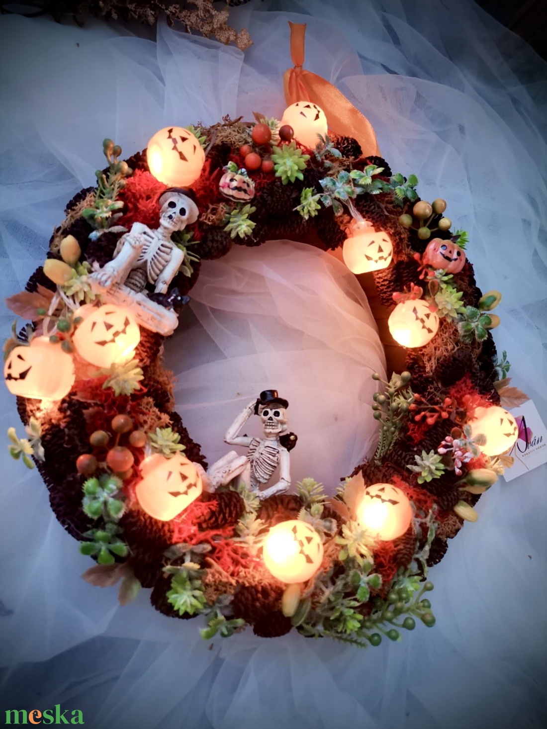 Világító halloween Ajtódísz, kopogtató - otthon & életmód - dekoráció - halloween - halloweeni ajtódíszek és ablakdíszek - Meska.hu Világító halloween Ajtódísz, kopogtató - otthon & életmód - dekoráció - halloween - halloweeni ajtódíszek és ablakdíszek - Meska.hu