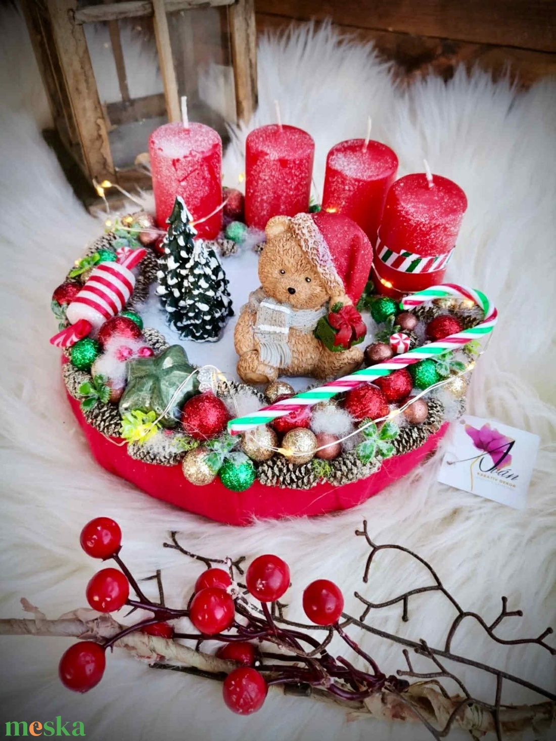 LED-és Világító, maci adventi koszorú, mackó adventi dísz - karácsony - adventi díszek - adventi koszorú - Meska.hu LED-és Világító, maci adventi koszorú, mackó adventi dísz - karácsony - adventi díszek - adventi koszorú - Meska.hu