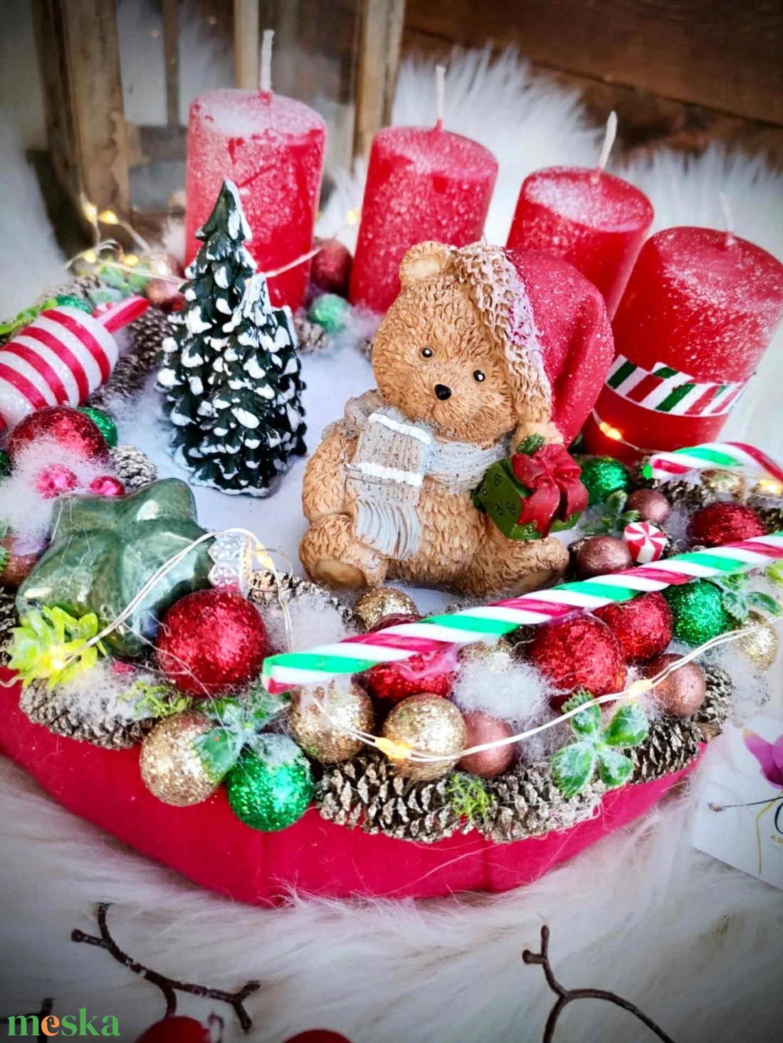 LED-és Világító, maci adventi koszorú, mackó adventi dísz - karácsony - adventi díszek - adventi koszorú - Meska.hu LED-és Világító, maci adventi koszorú, mackó adventi dísz - karácsony - adventi díszek - adventi koszorú - Meska.hu