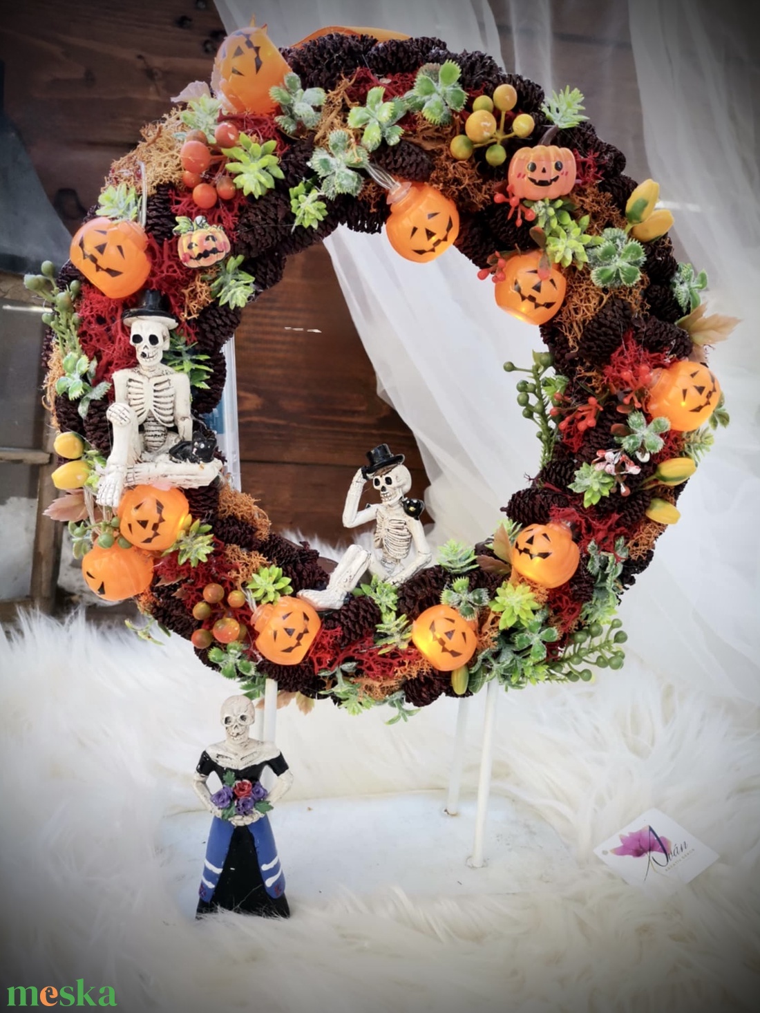 Világító halloween Ajtódísz, kopogtató - otthon & életmód - dekoráció - halloween - halloweeni ajtódíszek és ablakdíszek - Meska.hu Világító halloween Ajtódísz, kopogtató - otthon & életmód - dekoráció - halloween - halloweeni ajtódíszek és ablakdíszek - Meska.hu