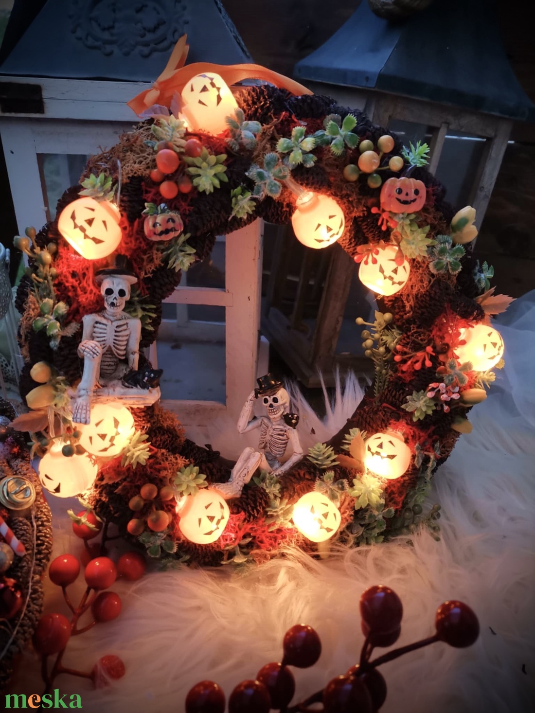 Világító halloween Ajtódísz, kopogtató - otthon & életmód - dekoráció - halloween - halloweeni ajtódíszek és ablakdíszek - Meska.hu Világító halloween Ajtódísz, kopogtató - otthon & életmód - dekoráció - halloween - halloweeni ajtódíszek és ablakdíszek - Meska.hu