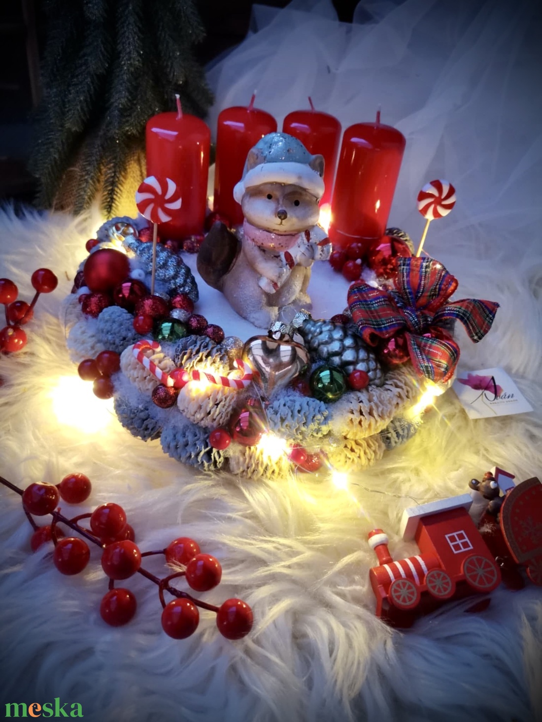 LED-es Világító, róka adventi koszorú, mackó adventi dísz - karácsony - adventi díszek - adventi koszorú - Meska.hu LED-es Világító, róka adventi koszorú, mackó adventi dísz - karácsony - adventi díszek - adventi koszorú - Meska.hu