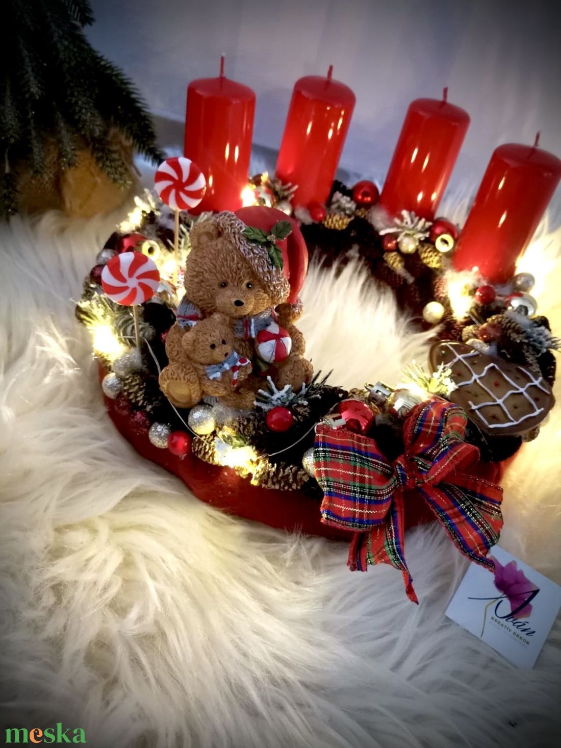 LED-es Világító, maci adventi koszorú, mackó adventi dísz - karácsony - adventi díszek - adventi koszorú - Meska.hu LED-es Világító, maci adventi koszorú, mackó adventi dísz - karácsony - adventi díszek - adventi koszorú - Meska.hu