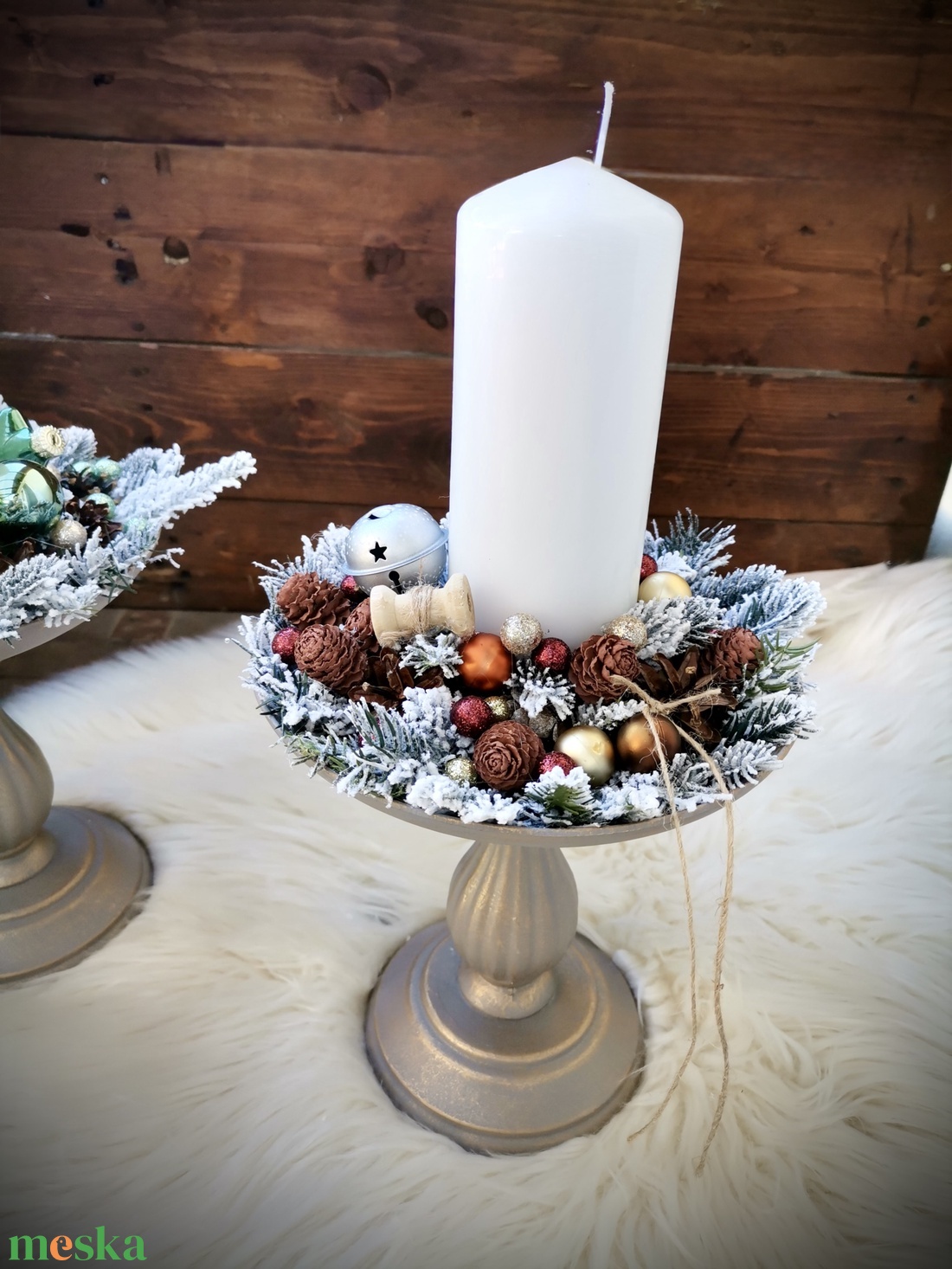 Vintage antikolt karácsonyi asztaldísz - karácsony - adventi díszek - adventi koszorú - Meska.hu Vintage antikolt karácsonyi asztaldísz - karácsony - adventi díszek - adventi koszorú - Meska.hu