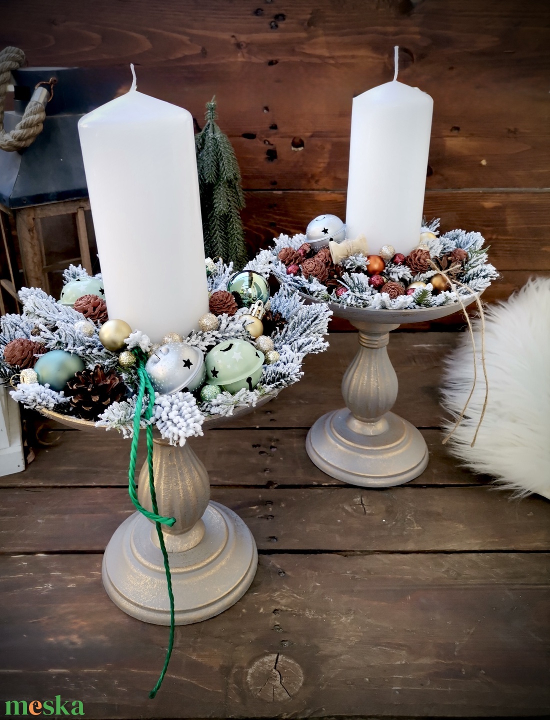 Vintage antikolt karácsonyi asztaldísz - karácsony - adventi díszek - adventi koszorú - Meska.hu Vintage antikolt karácsonyi asztaldísz - karácsony - adventi díszek - adventi koszorú - Meska.hu