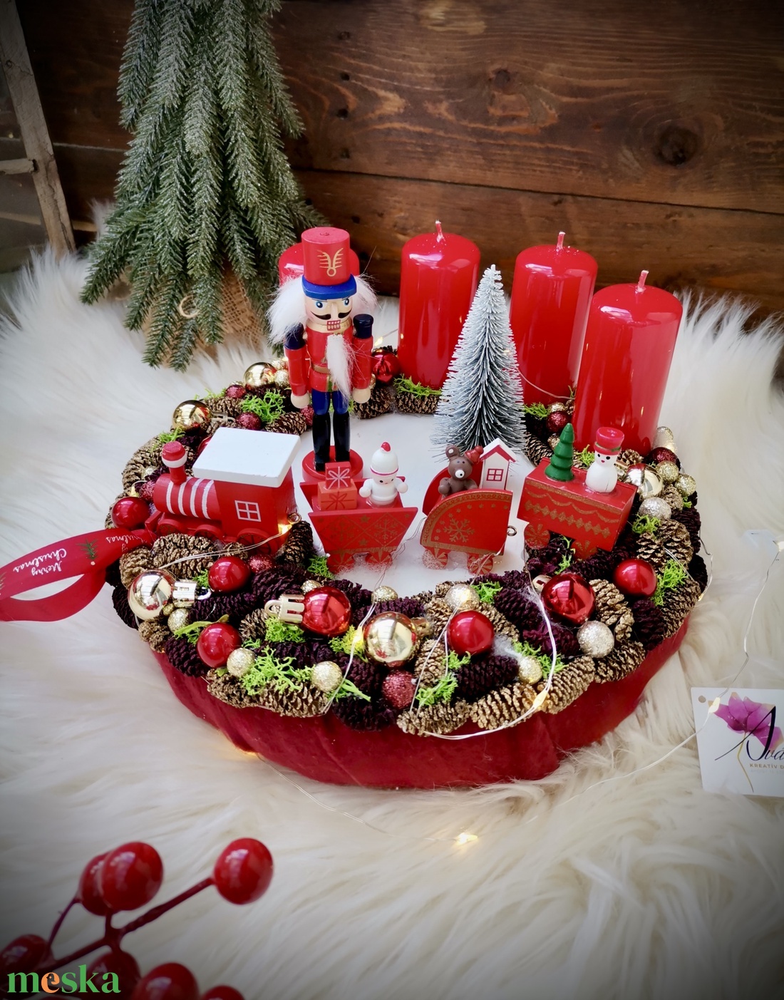 LED-es Világító, Diótörő vonat adventi koszorú - karácsony - adventi díszek - adventi koszorú - Meska.hu LED-es Világító, Diótörő vonat adventi koszorú - karácsony - adventi díszek - adventi koszorú - Meska.hu