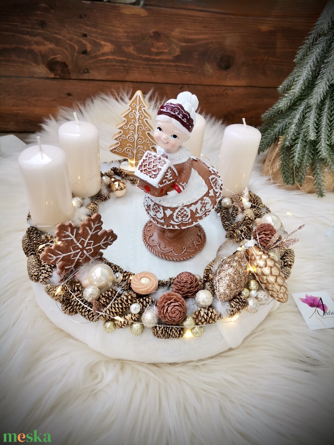 LED-es Világító, mézeskalács nagymama adventi koszorú, mézeskalács adventi dísz - karácsony - adventi díszek - adventi koszorú - Meska.hu LED-es Világító, mézeskalács nagymama adventi koszorú, mézeskalács adventi dísz - karácsony - adventi díszek - adventi koszorú - Meska.hu