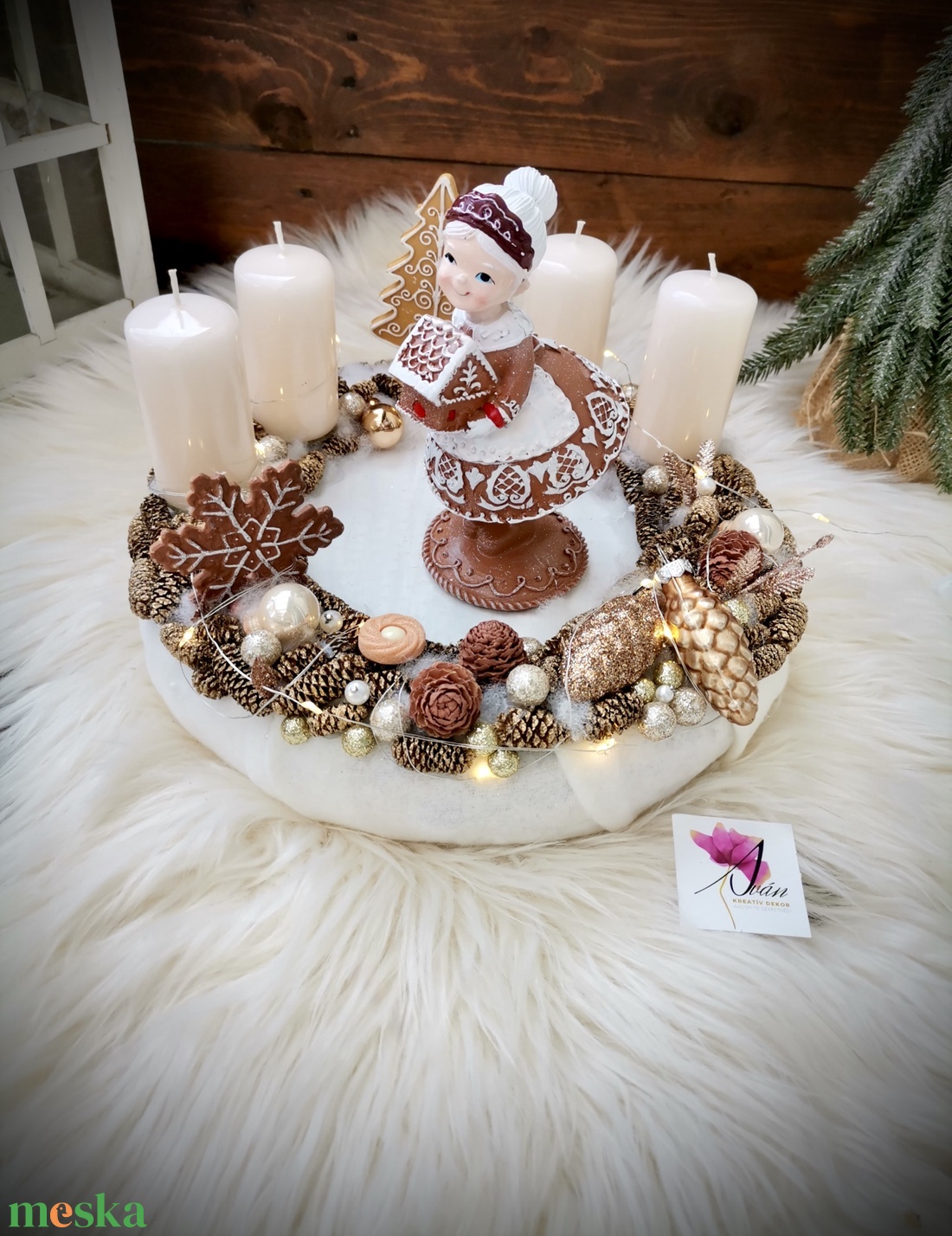 LED-es Világító, mézeskalács nagymama adventi koszorú, mézeskalács adventi dísz - karácsony - adventi díszek - adventi koszorú - Meska.hu LED-es Világító, mézeskalács nagymama adventi koszorú, mézeskalács adventi dísz - karácsony - adventi díszek - adventi koszorú - Meska.hu