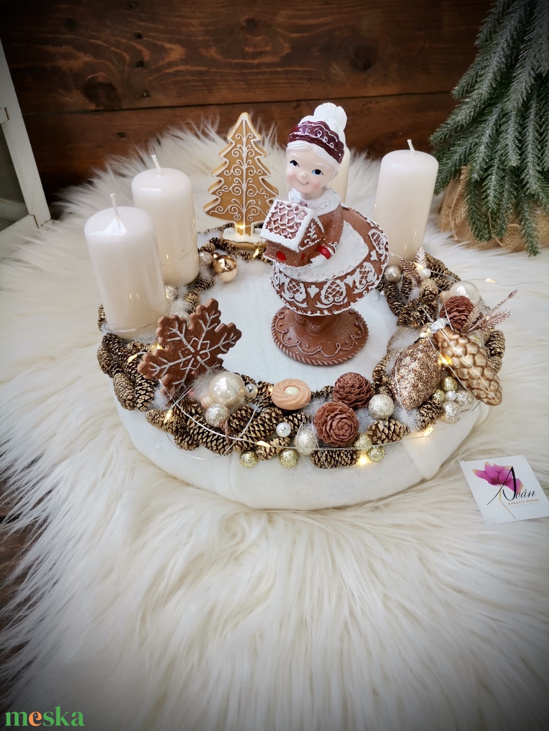 LED-es Világító, mézeskalács nagymama adventi koszorú, mézeskalács adventi dísz - karácsony - adventi díszek - adventi koszorú - Meska.hu LED-es Világító, mézeskalács nagymama adventi koszorú, mézeskalács adventi dísz - karácsony - adventi díszek - adventi koszorú - Meska.hu