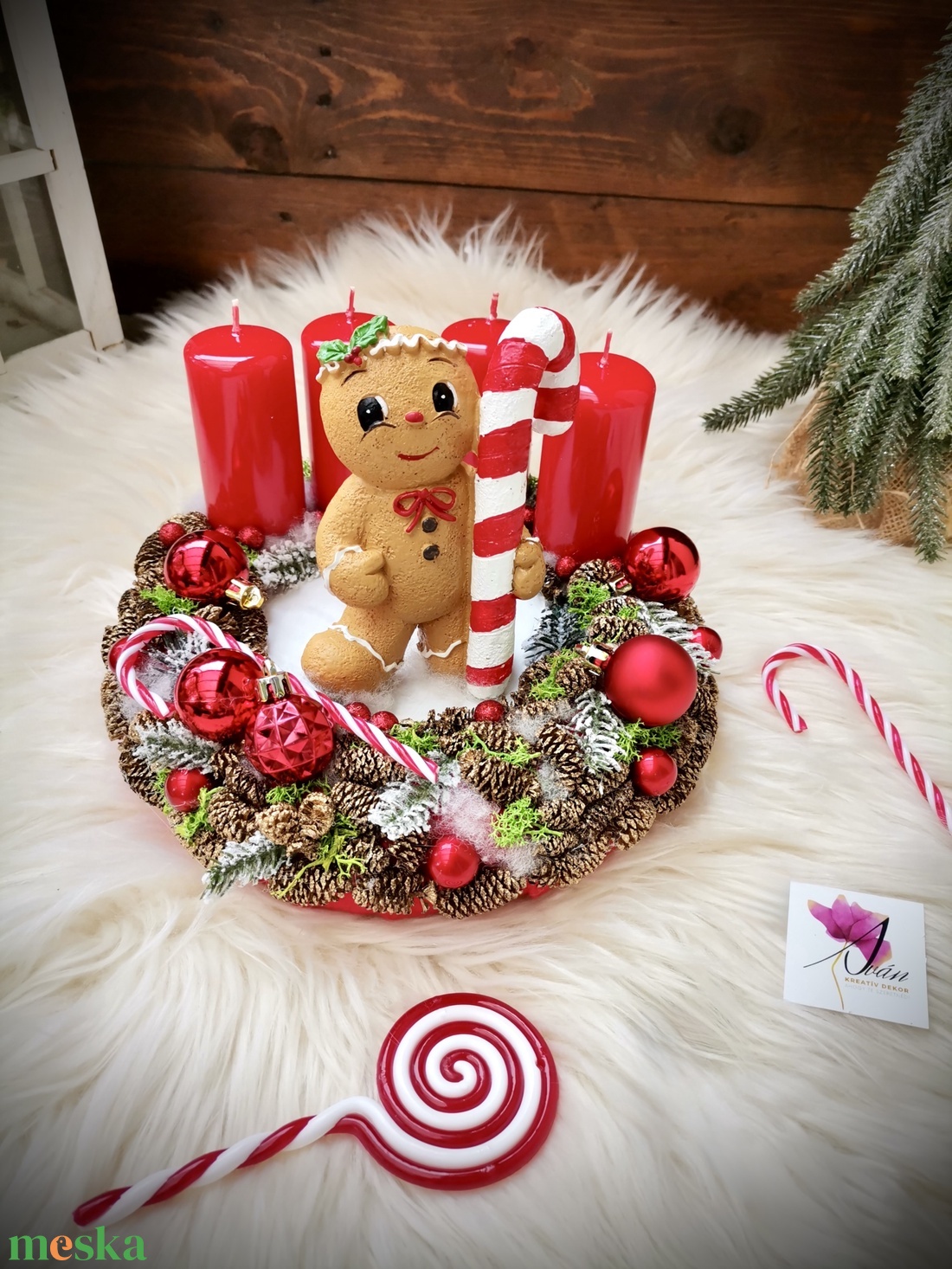 Mézeskalács adventi koszorú, mézeskalács adventi dísz - karácsony - adventi díszek - adventi koszorú - Meska.hu Mézeskalács adventi koszorú, mézeskalács adventi dísz - karácsony - adventi díszek - adventi koszorú - Meska.hu