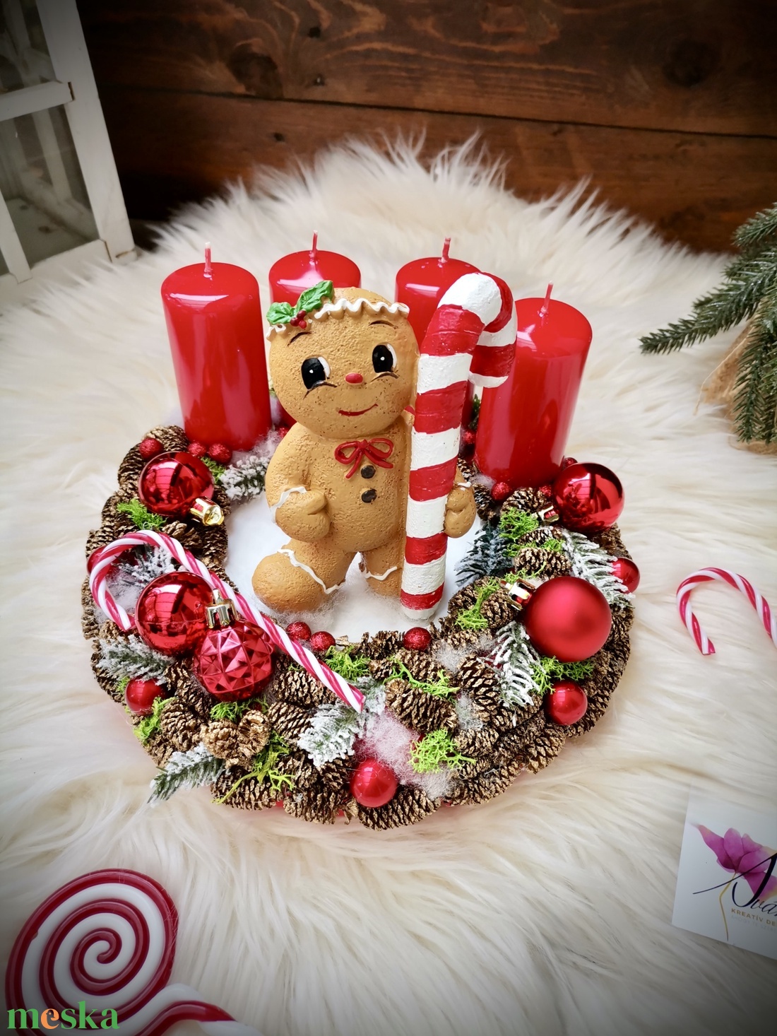 Mézeskalács adventi koszorú, mézeskalács adventi dísz - karácsony - adventi díszek - adventi koszorú - Meska.hu Mézeskalács adventi koszorú, mézeskalács adventi dísz - karácsony - adventi díszek - adventi koszorú - Meska.hu