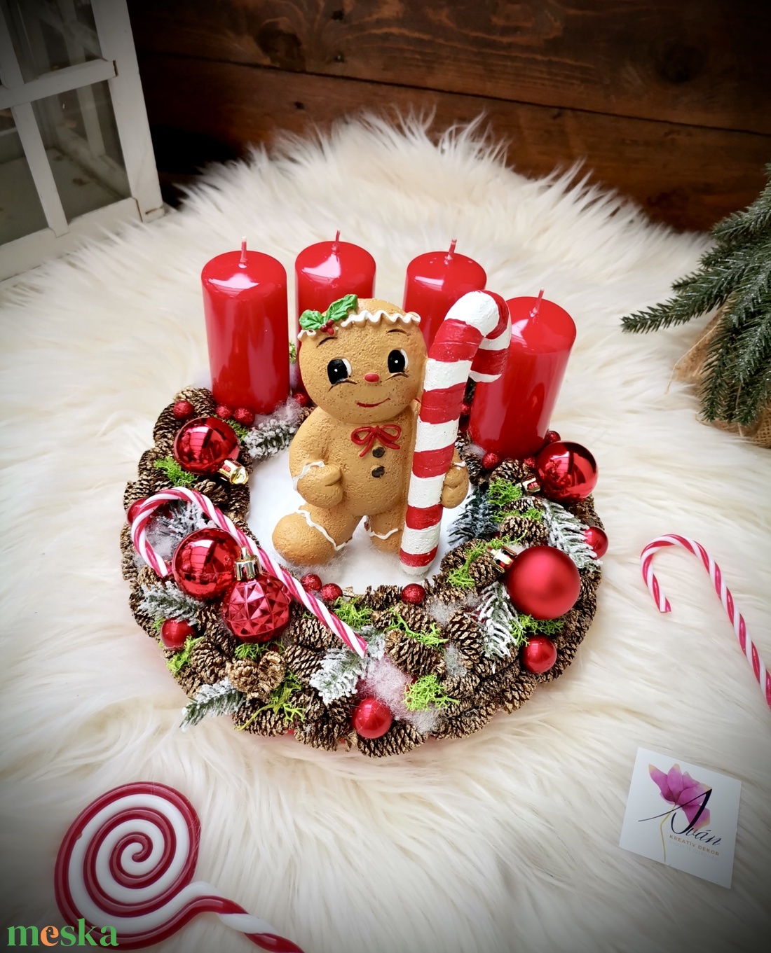 Mézeskalács adventi koszorú, mézeskalács adventi dísz - karácsony - adventi díszek - adventi koszorú - Meska.hu Mézeskalács adventi koszorú, mézeskalács adventi dísz - karácsony - adventi díszek - adventi koszorú - Meska.hu