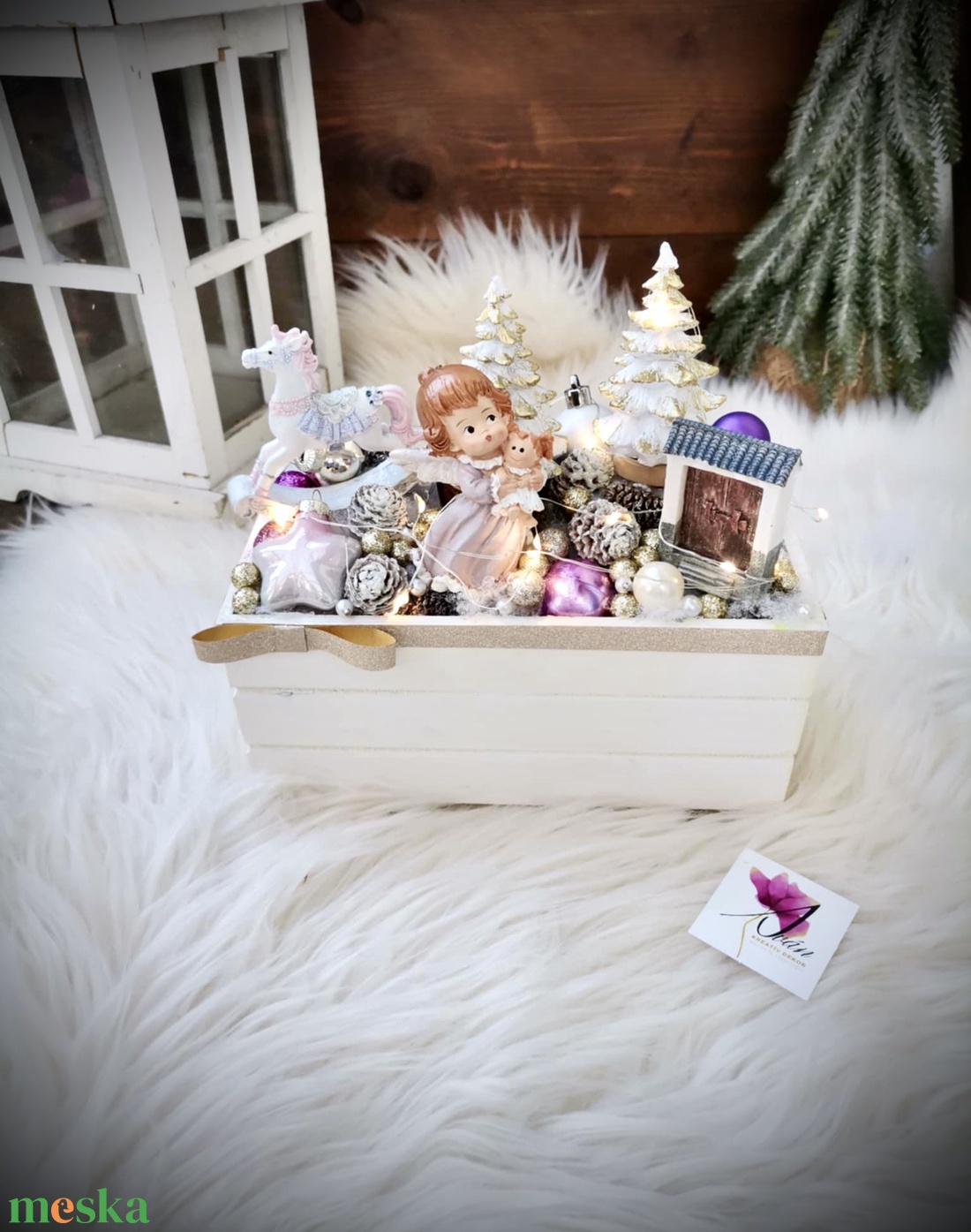  Világító angyali asztaldísz, angyal asztali dísz - karácsony - adventi díszek - adventi koszorú - Meska.hu