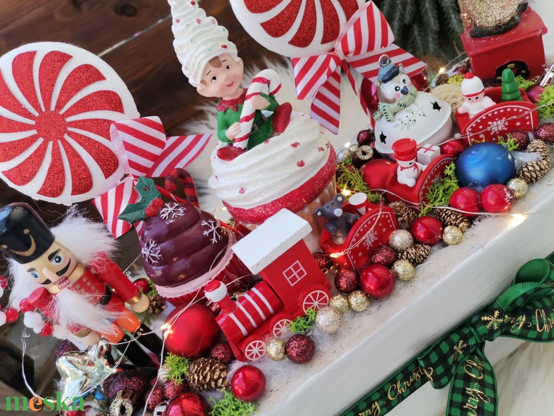 Játékország LED-es Világító adventi dísz, diótörő, kis vonat asztaldísz, karácsonyi dísz - karácsony - adventi díszek - adventi koszorú - Meska.hu