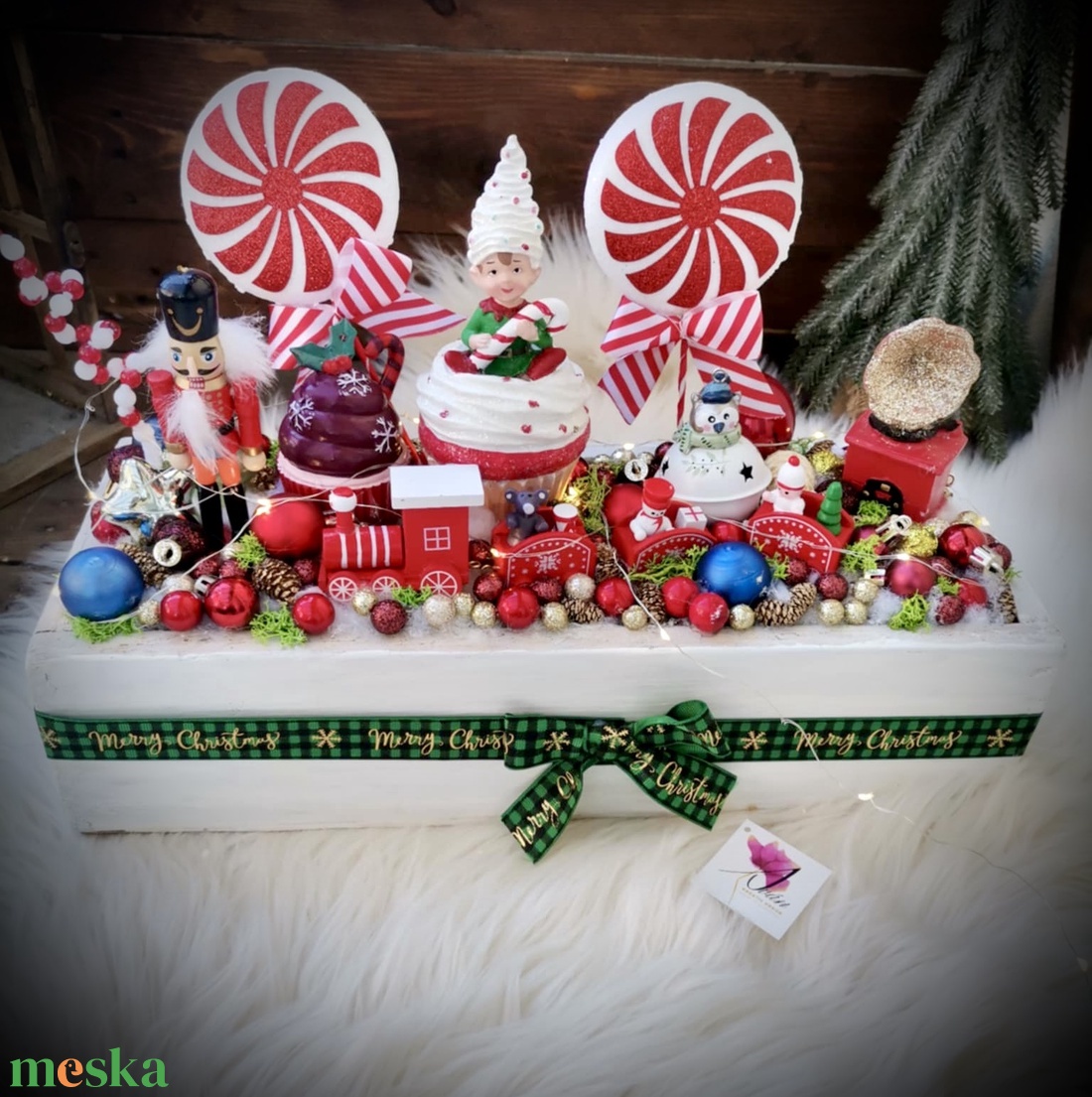 Játékország LED-es Világító adventi dísz, diótörő, kis vonat asztaldísz, karácsonyi dísz - karácsony - adventi díszek - adventi koszorú - Meska.hu