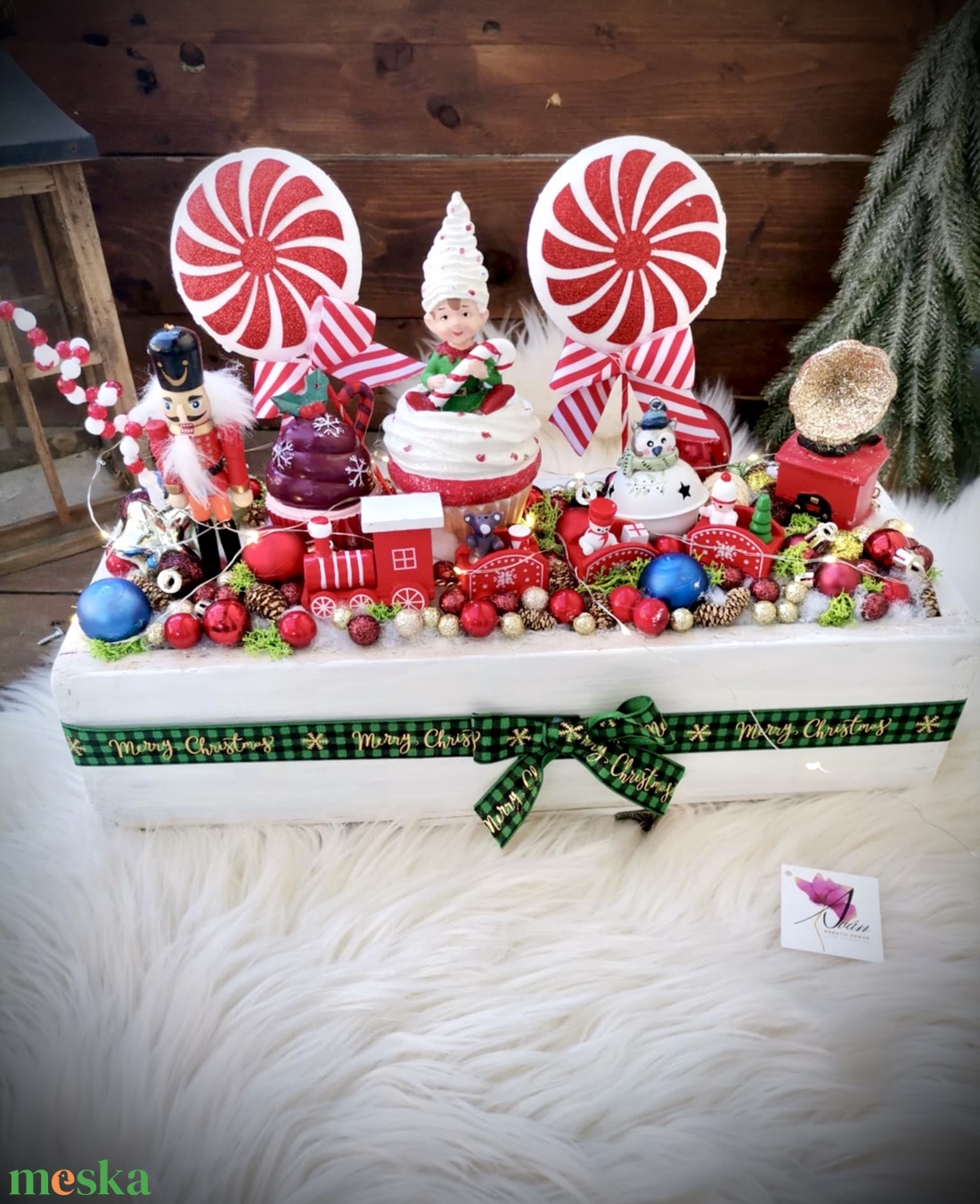 Játékország LED-es Világító adventi dísz, diótörő, kis vonat asztaldísz, karácsonyi dísz - karácsony - adventi díszek - adventi koszorú - Meska.hu