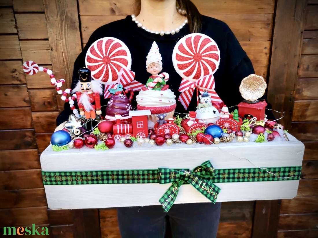 Játékország LED-es Világító adventi dísz, diótörő, kis vonat asztaldísz, karácsonyi dísz - karácsony - adventi díszek - adventi koszorú - Meska.hu