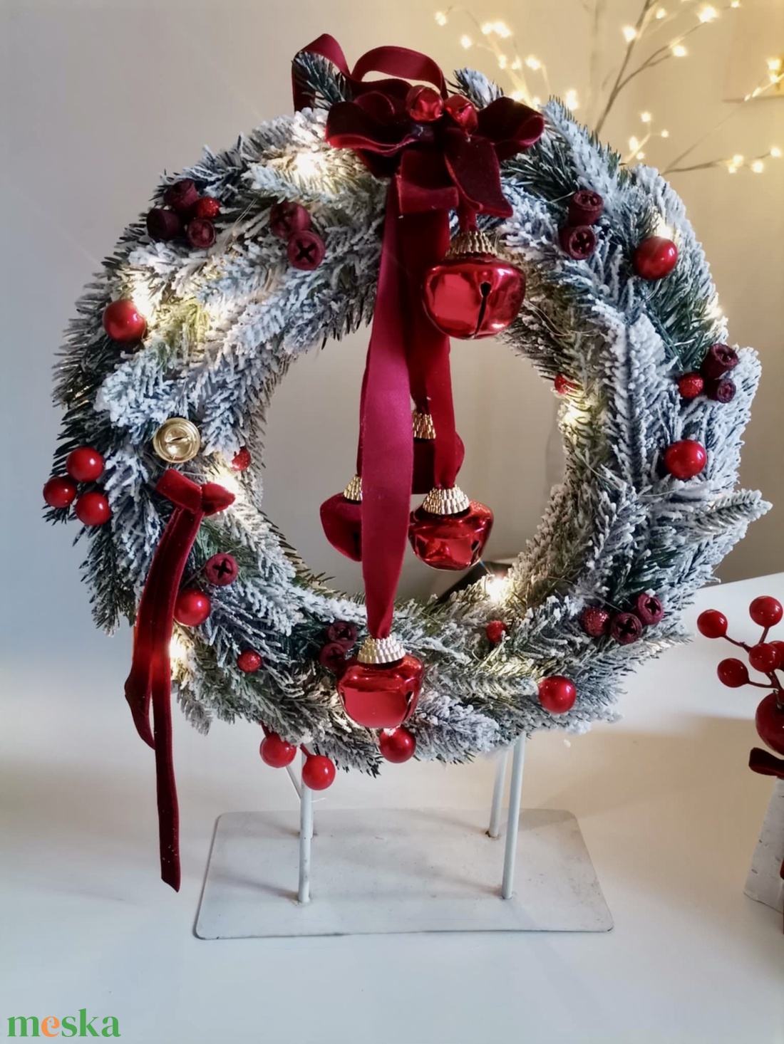 3D fenyő  Ajtódísz kopogtató, led vilagítással - karácsony - karácsonyi lakásdekoráció - karácsonyi ajtódíszek - Meska.hu