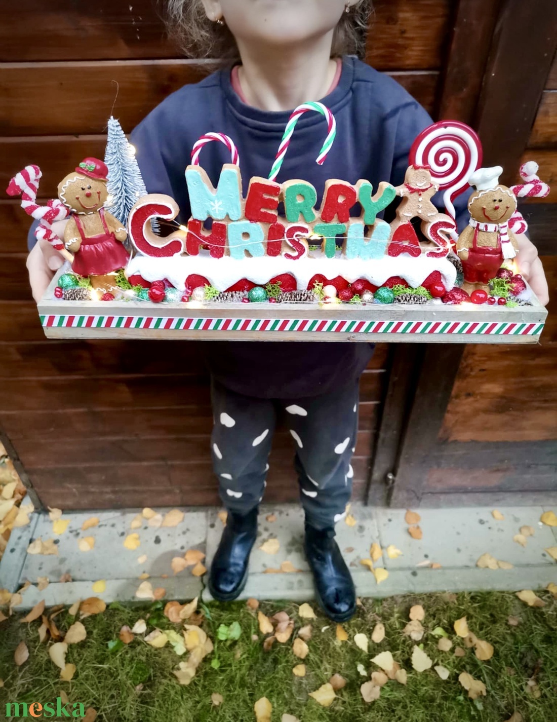 Mézeskalács  LED-es Világító adventi dísz,  asztaldísz, karácsonyi dísz - karácsony - adventi díszek - adventi koszorú - Meska.hu