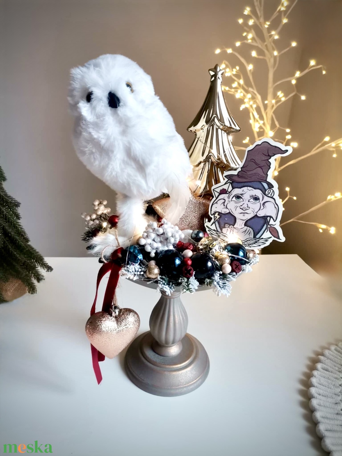 Harry Potter, LED-es Világító, asztaldísz, koszorú, karácsonyi dísz - karácsony - adventi díszek - adventi koszorú - Meska.hu