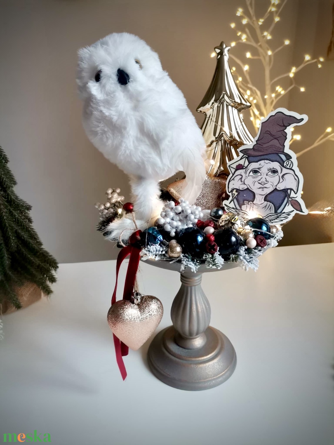 Harry Potter, LED-es Világító, asztaldísz, koszorú, karácsonyi dísz - karácsony - adventi díszek - adventi koszorú - Meska.hu