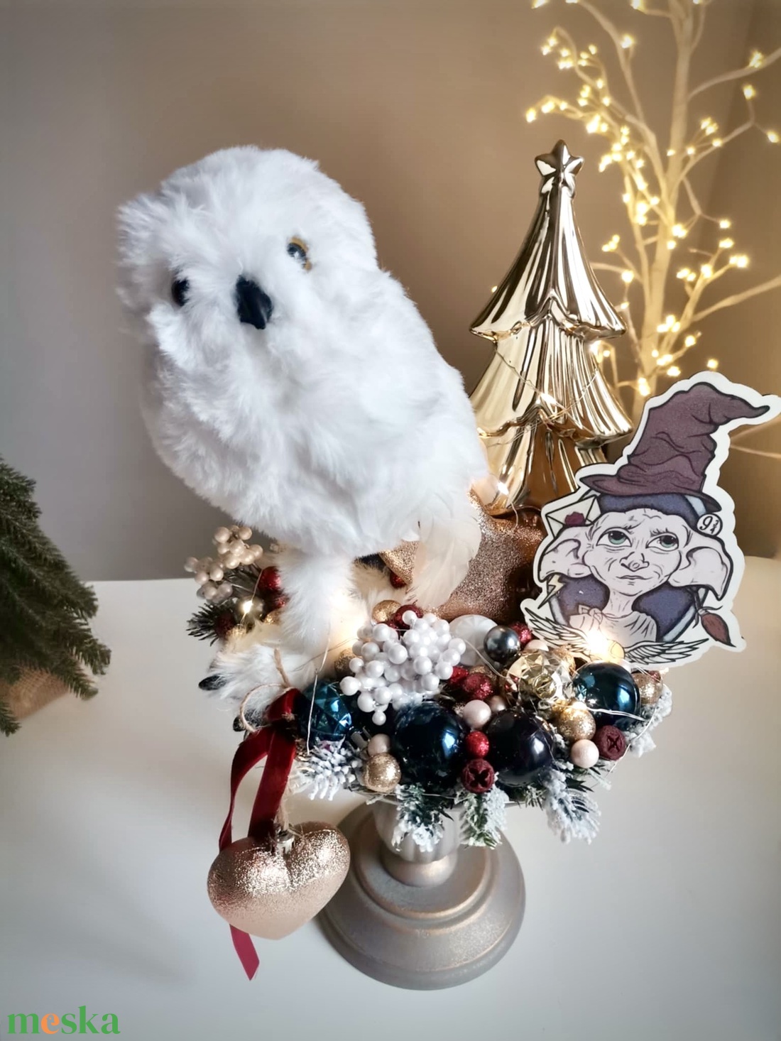 Harry Potter, LED-es Világító, asztaldísz, koszorú, karácsonyi dísz - karácsony - adventi díszek - adventi koszorú - Meska.hu